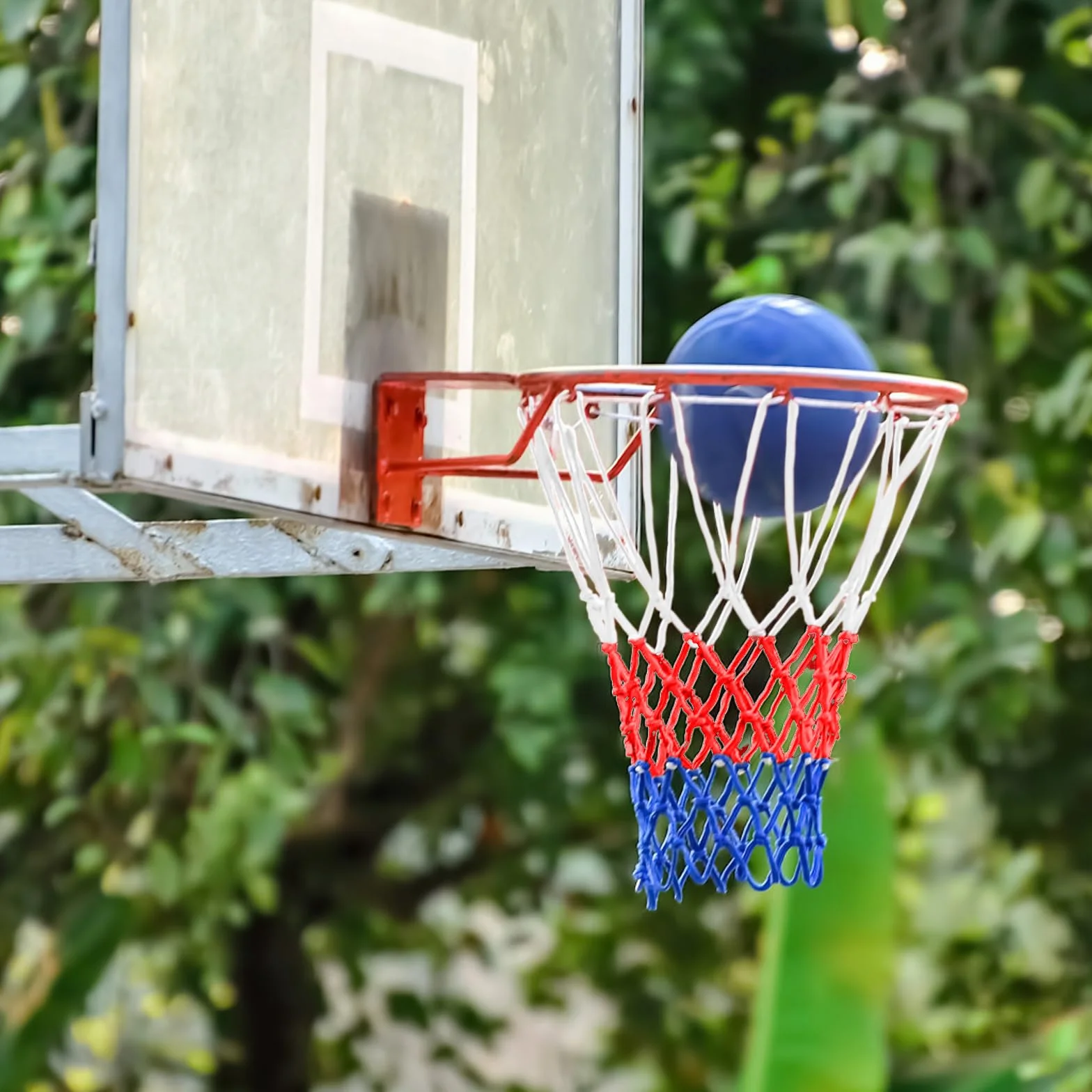Scettar Rete da Basket 5 Pezzi 4mm Nylon Rimovibile per Canestro Esterno