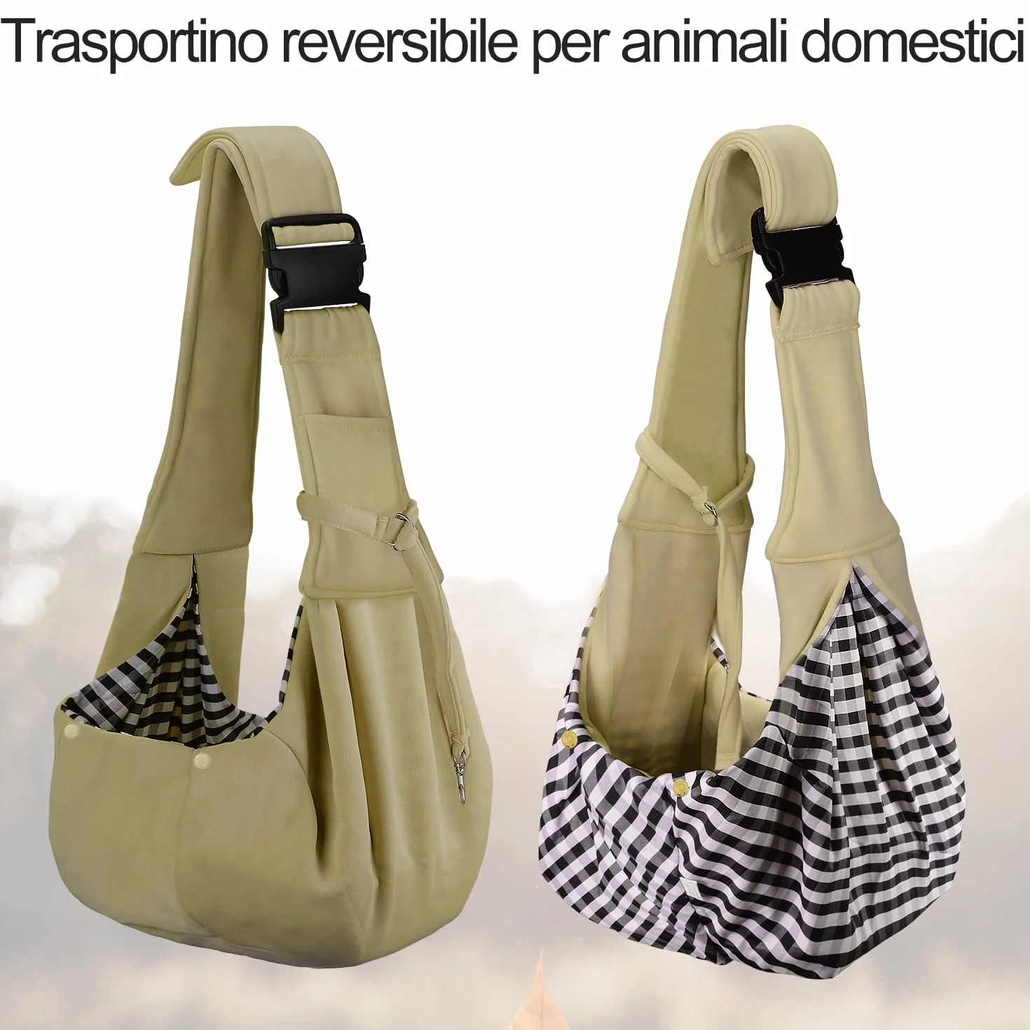 PETLOFT Borsa Trasportino Zaino per Cani Piccoli, Cross-Body Pet Sling Carrier, Regolabile Fino a 4.99kg