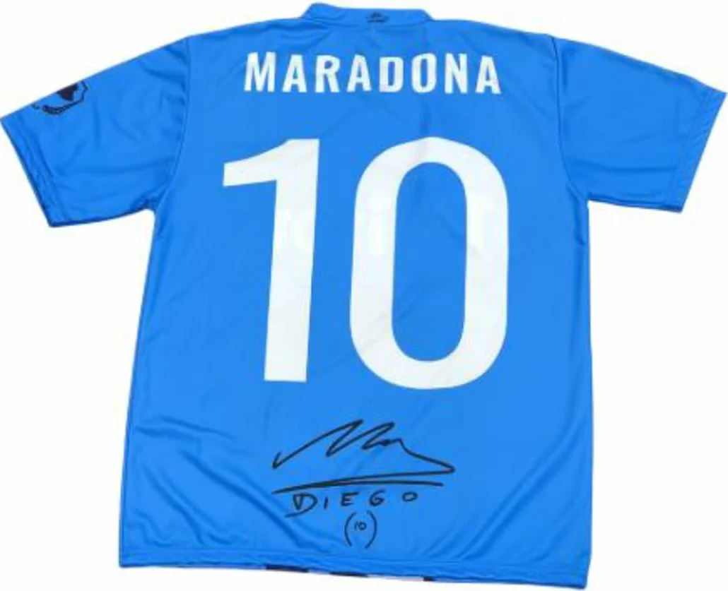 Maglia Maradona Ufficiale Autorizzata - Taglie Adulto Bambino - Merchandising Tifosi Diego Armando Maradona El Pibe de Oro - MMASCST