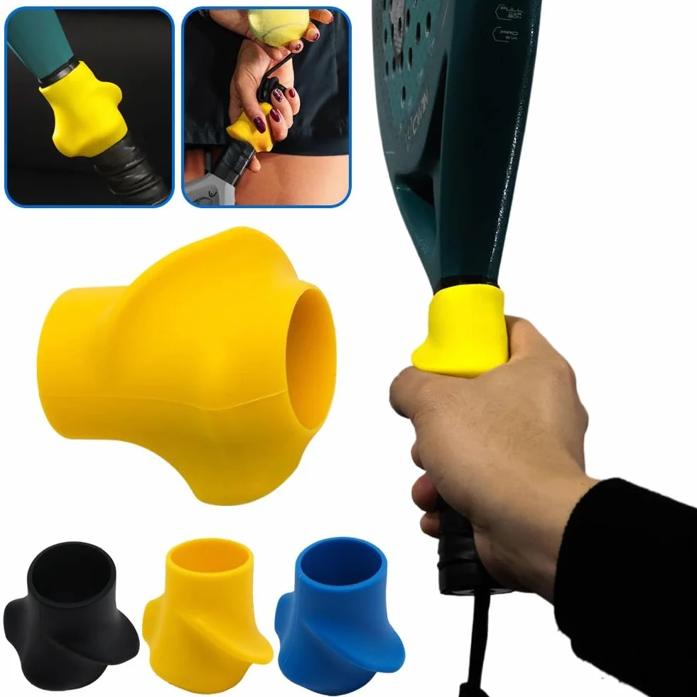 Copertura per manico da tennis in silicone antiscivolo con guida mano