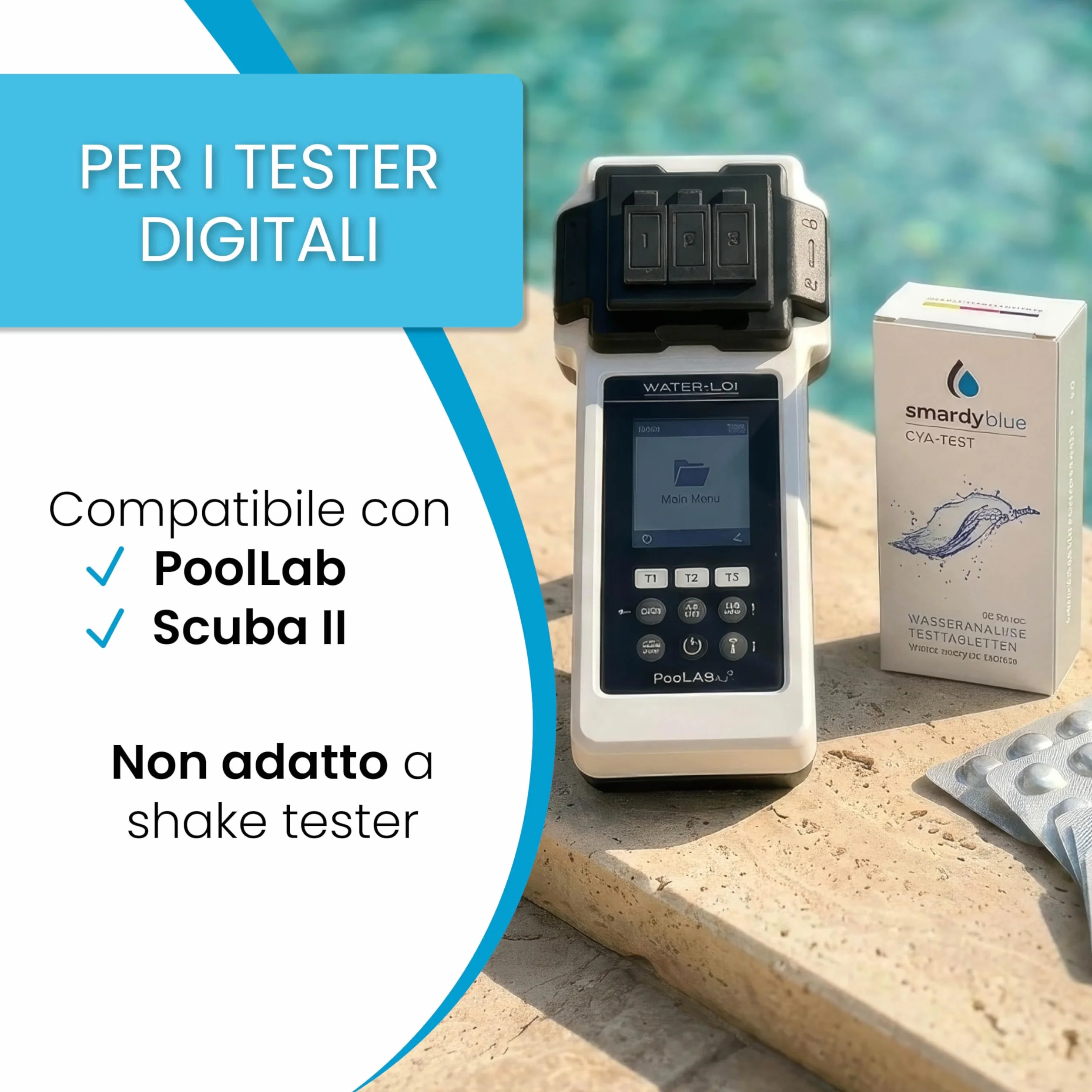 CyA Fotometro Pastiglie 50 – Misura Acido Cianurico Piscina – Compatibile PoolLab SCUBA II BAYROL Made in Germany