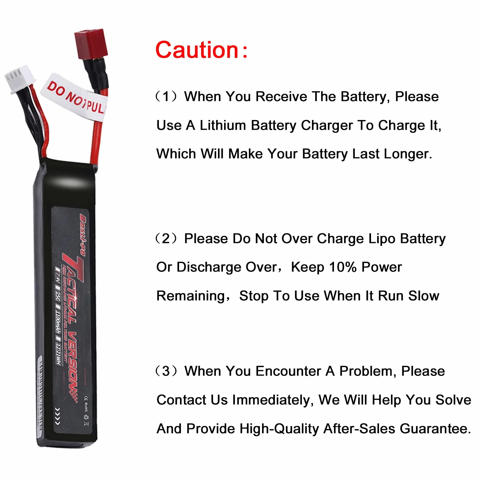 Airsoft LiPo batteria 2S 7.4V 25C 1100mAh per AEG con Mini T Plug