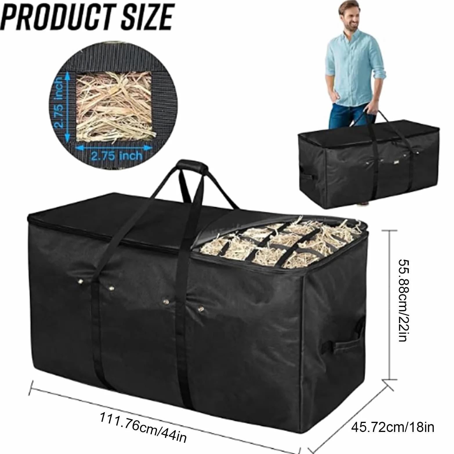 Borse per Fieno per 112x46x56 cm Migliora la Digestione Distributore | Palloncini di Fieno per Capre per Cavalli Capre Pecore Alpacas Animali Scuria Esterna