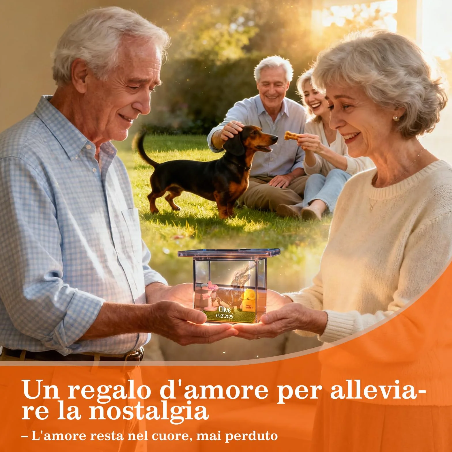 Scatola Commemorativa Olografica Personalizzata per Animali Domestici – Cornice in Resina con Foto e Incisione – Regalo Speciale per Ricordare il Tuo Animale, Perfetto per Amici, Familiari