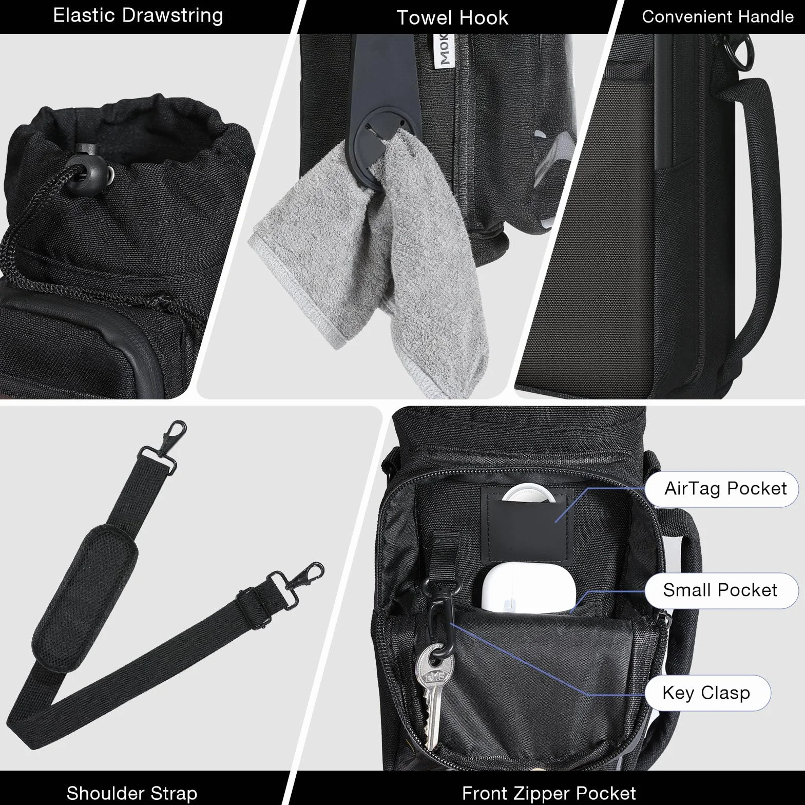 MoKo Borsa da Palestra Magnetica, Porta Borraccia con Custodia Telefono, Fitness