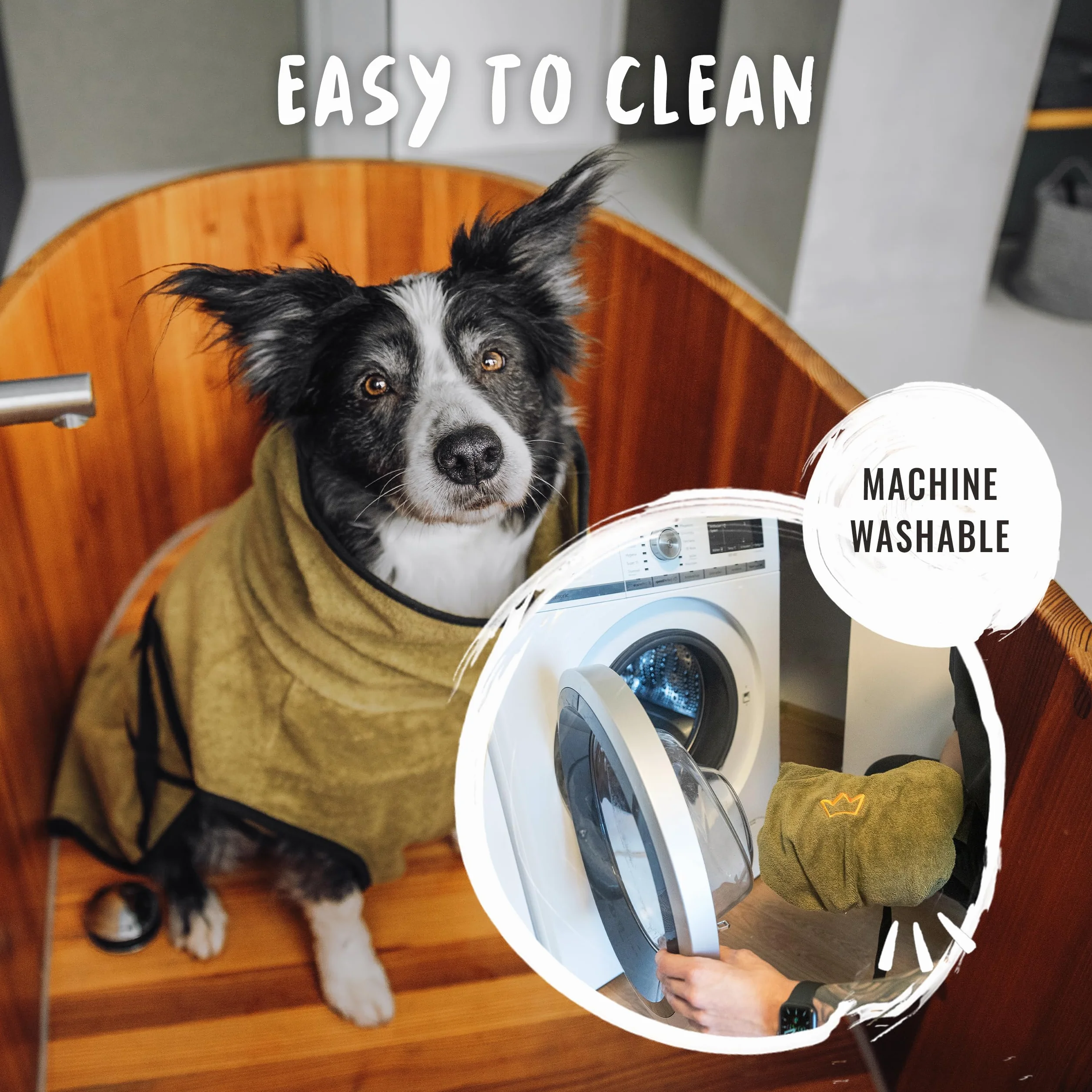 Rudelkönig Accappatoio per Cani in Cotone 100% Assorbente Morbido Tutte le Taglie