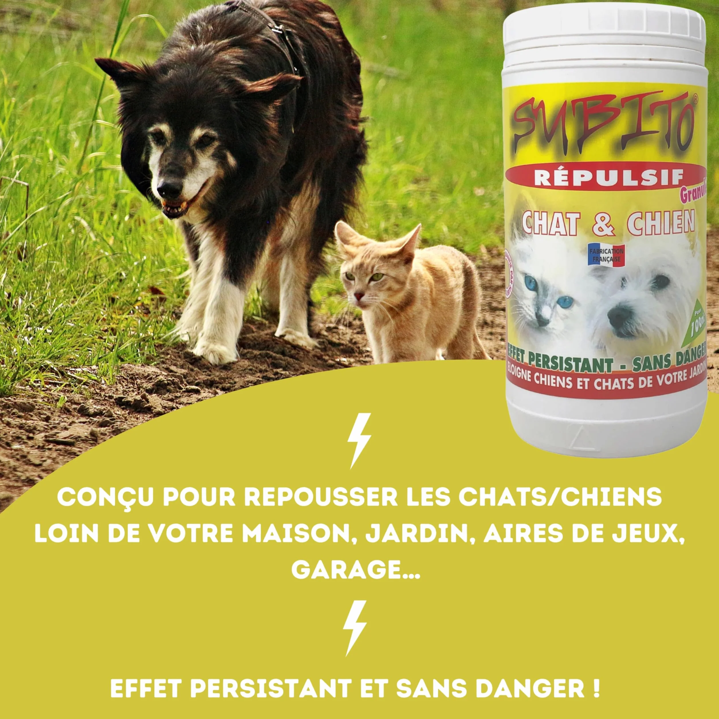 Repellente Gatto e Cane Esterno, Repellente Esterno Potente per respingere Gatti e Cani, Antiurina, Raschiare, Esecrezione, Distruzione del Giardino... Repellenti Animali domestici