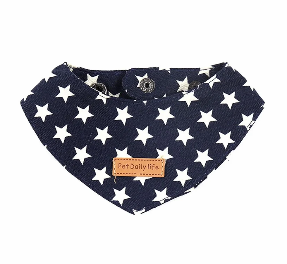 Bandana di Gatto con Motivo di Stelle Sciarpa Triangolare del Cucciolo Collare Regolabile Bavaglino per Cani di Piccola e Gatti