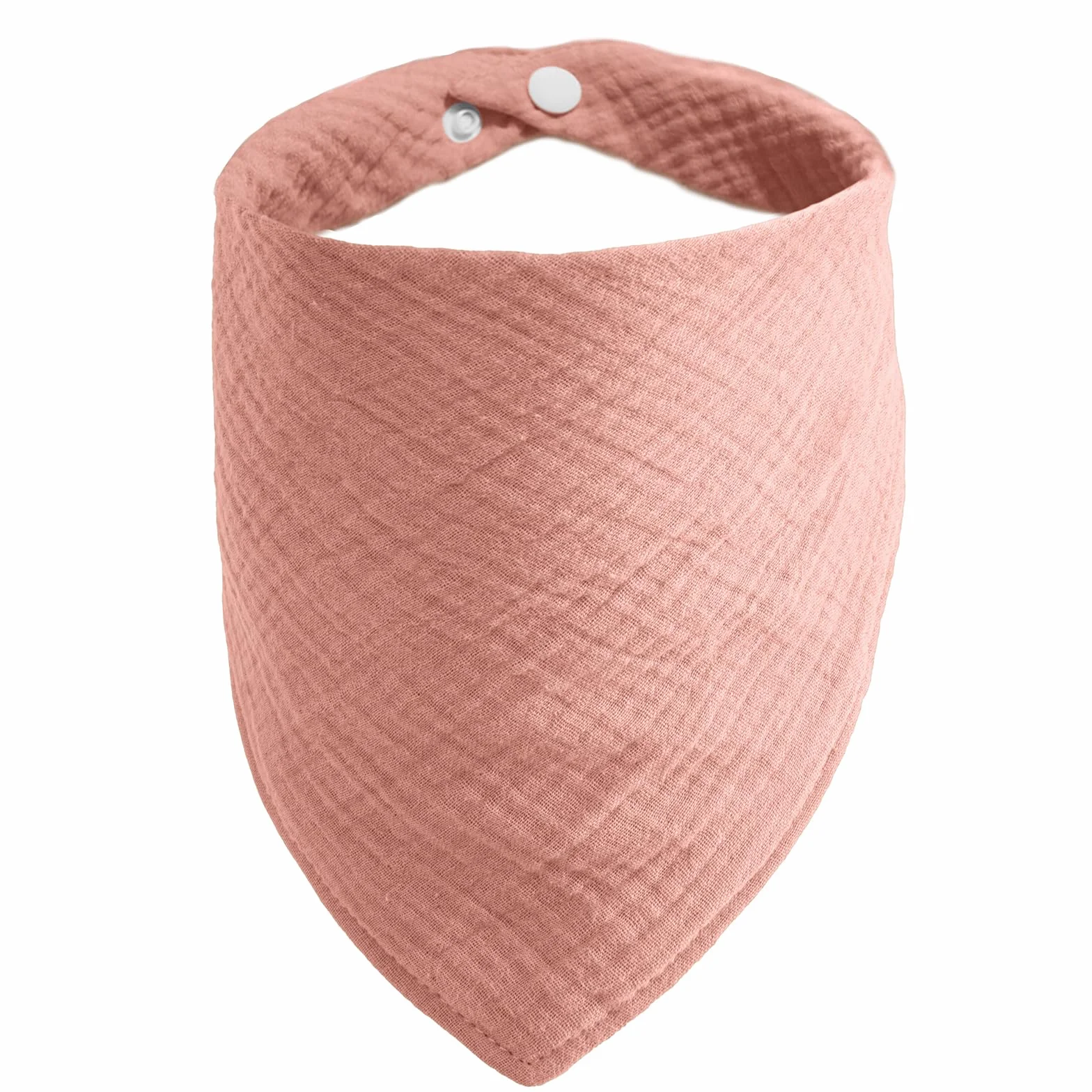 Bandana per Cani Tinta Unita - Rosa Corallo, Chiusura a Pressione, Cotone Morbido, Taglia Grande (15-40kg)