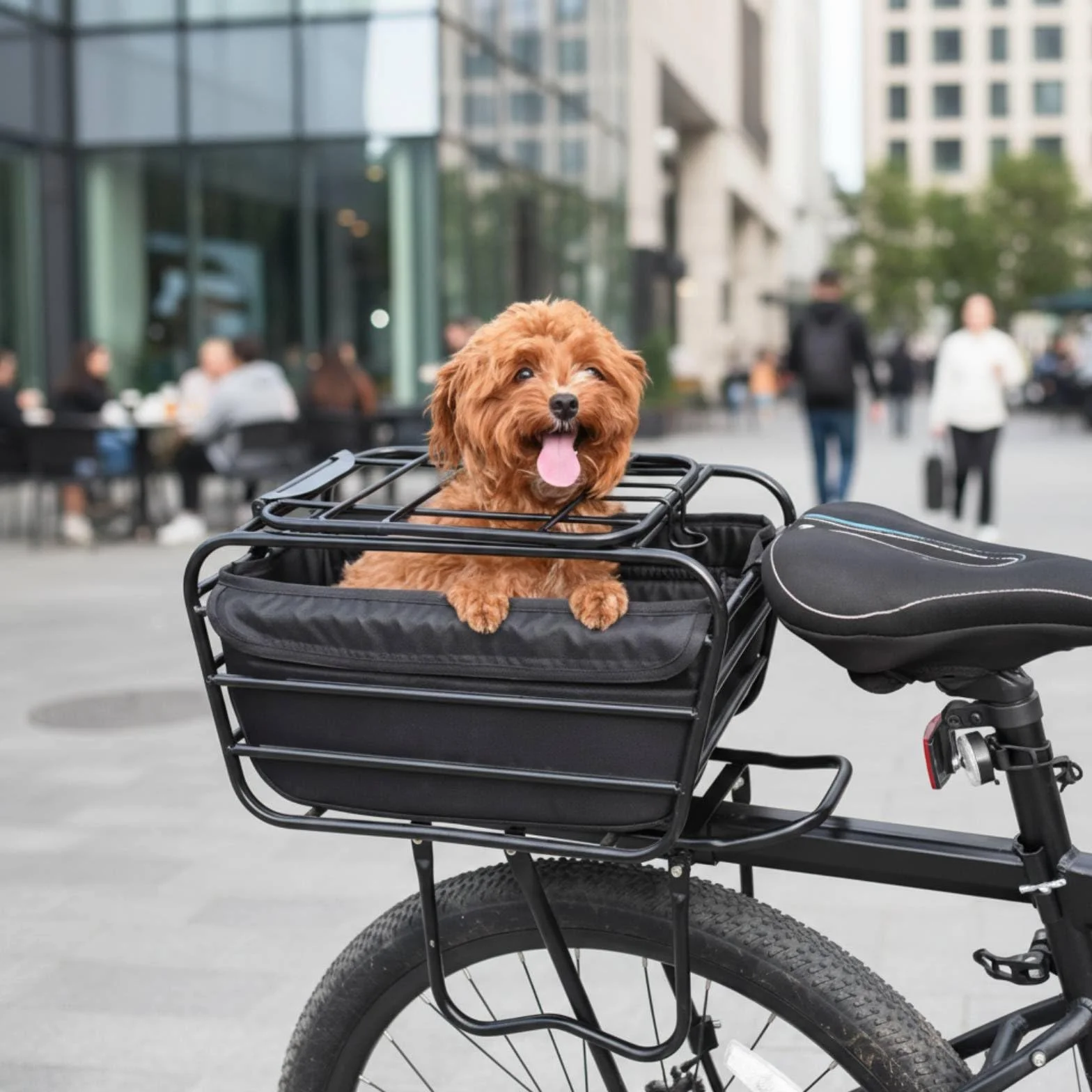 predolo Trasportino per Cani da Bicicletta Universale, Cesto Bici con Coperchio, Telaio Rinforzato Cestino Posteriore per Bicicletta, per Spostamenti Quotidiani