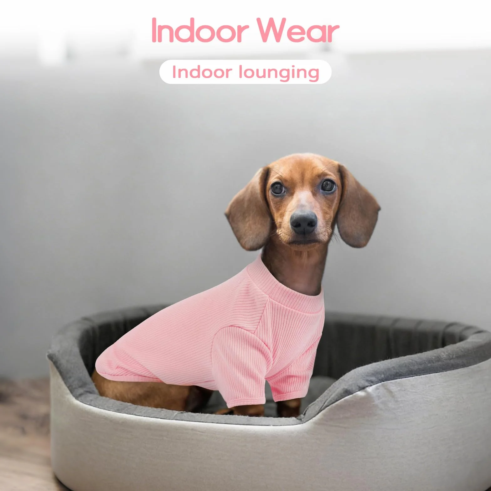 Leggero Pullover Per Cani In Maglia A Costine T-Shirt Per Bulldog Francese Beagle Rosa Fiorita