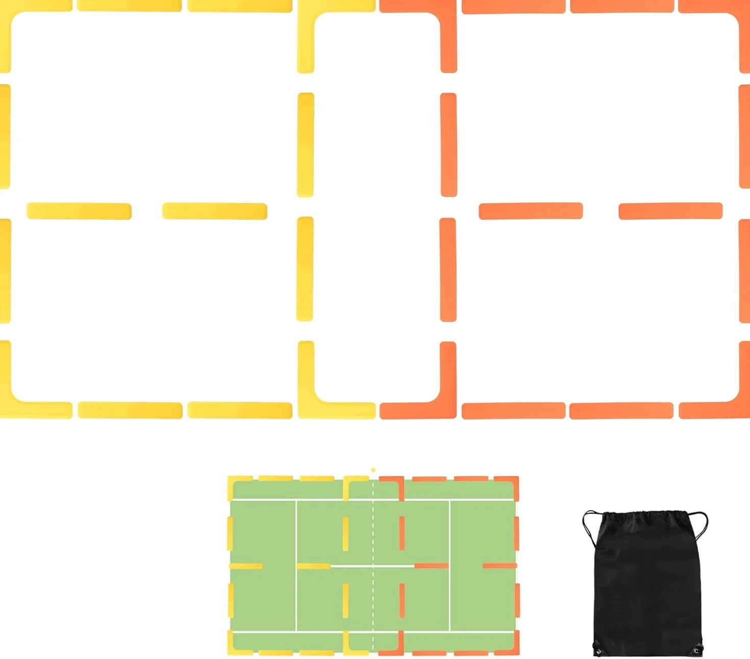 BOOSTEADY Kit di Marcatori per le Linee del Campo Anti-scivolo e Resistenti al Vento 28 Pezzi o 84 Pezzi, Campo di Rete per Pickleball per Campi all'aperto e al Coperto