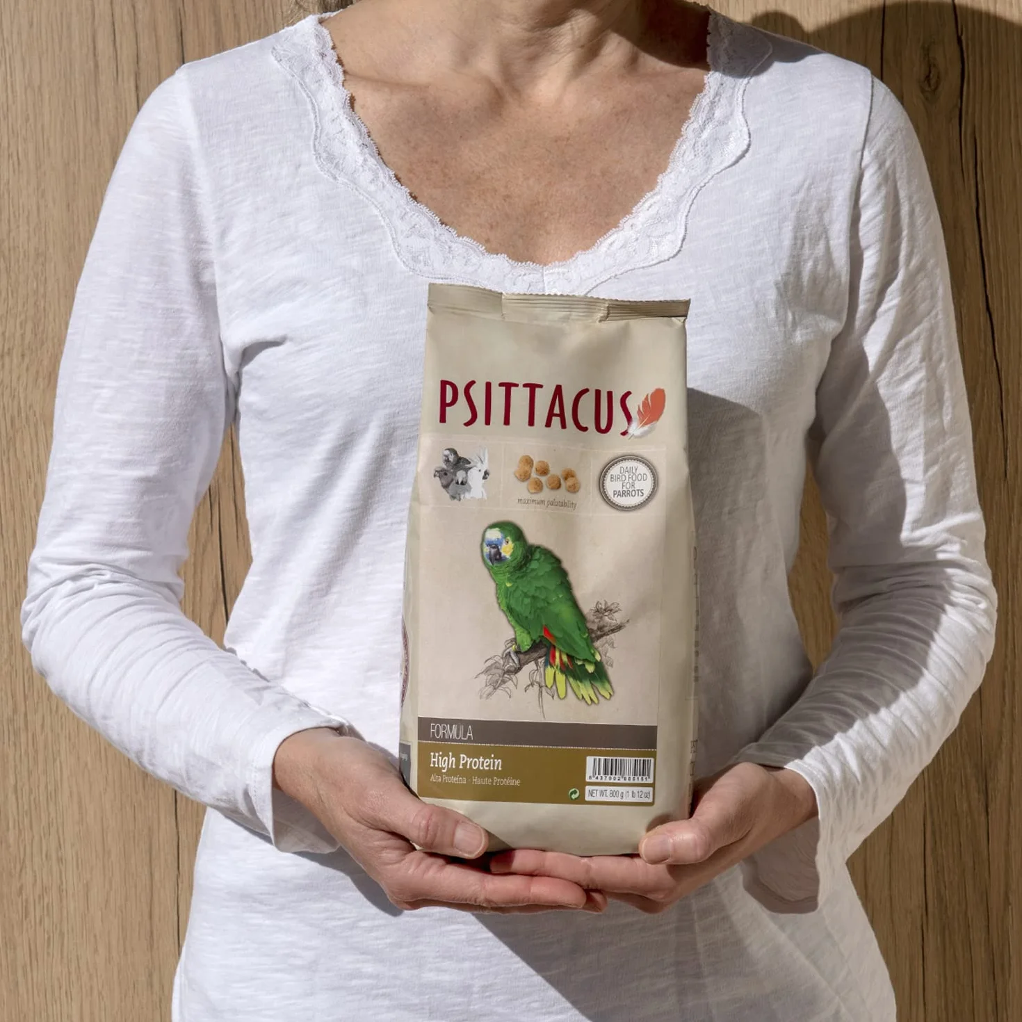 Psittacus Cibo di Mantenimiento Alta Proteina per Pappagalli, 800 g