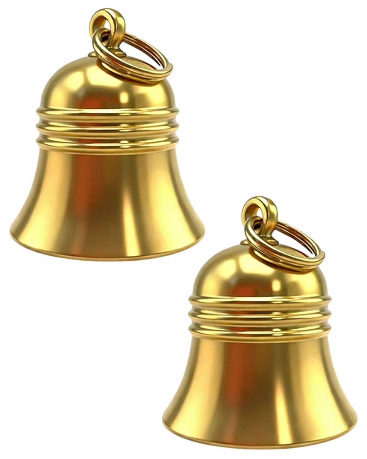 Confezione da 2 campanelli in ottone, anti-smarrimento, mini campane da appendere, per escursioni all'aperto, ciondoli per zaini, collane con animali
