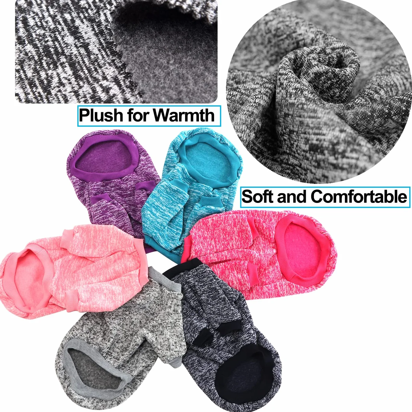 Maglione Cane Taglia Grande Felpe per cani Labrador Maglia Pile 4XL Rosa+Viola