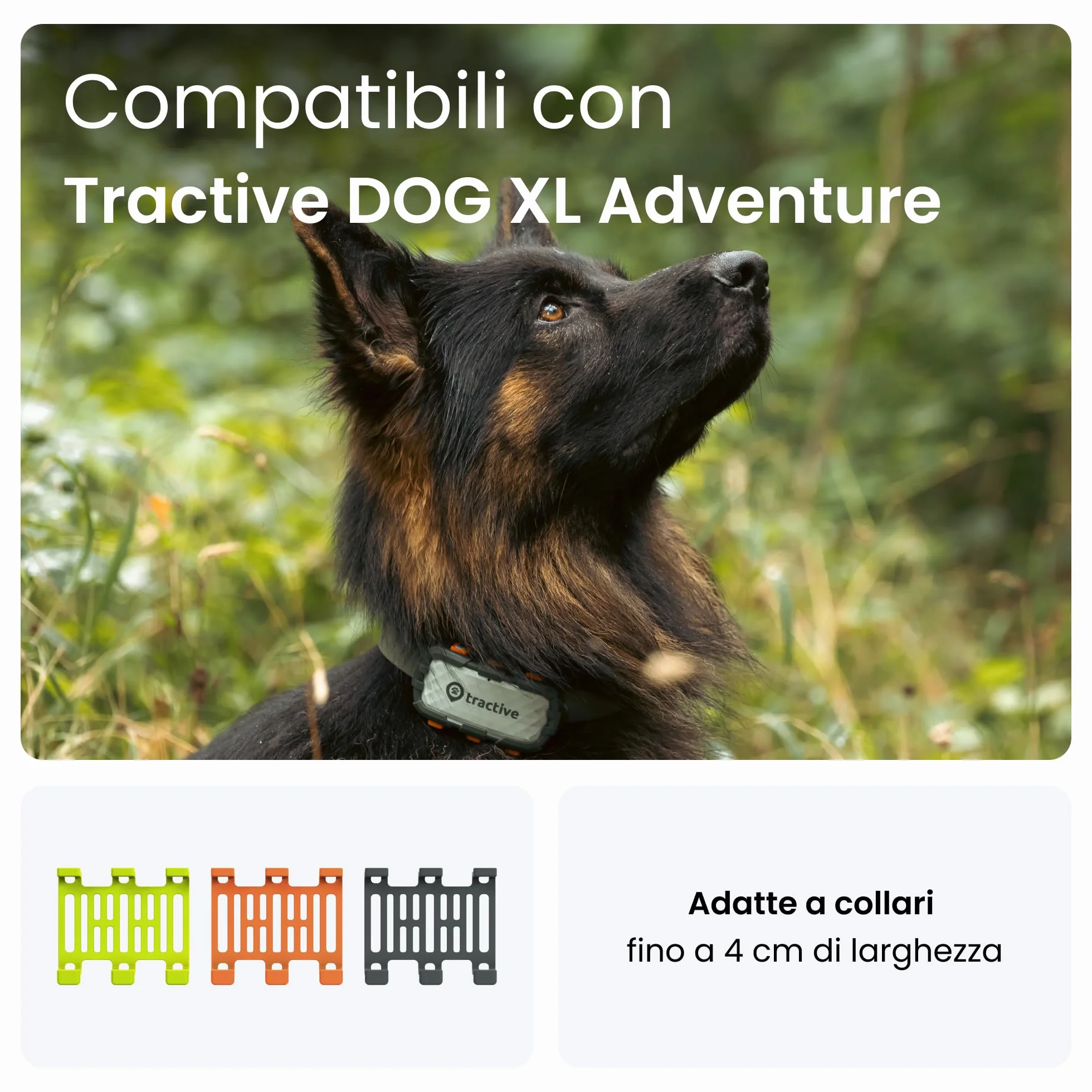 Tractive - Clip di gomma (x 3) per GPS per cani Tractive DOG XL Adventure (vari colori)