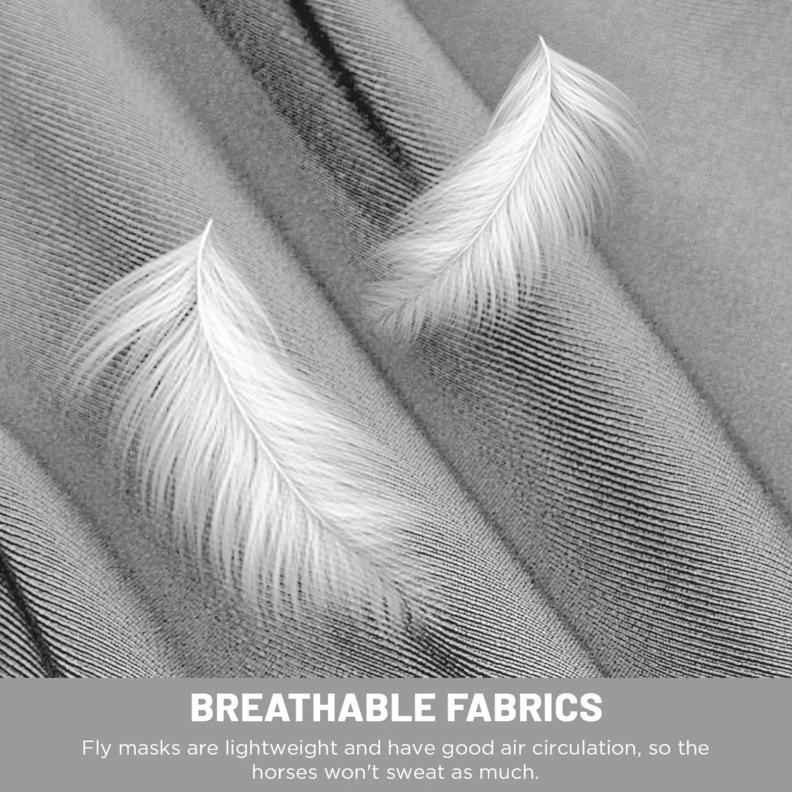 Maschera Antimosche Cavallo Protezione UV Elastico Grigio
