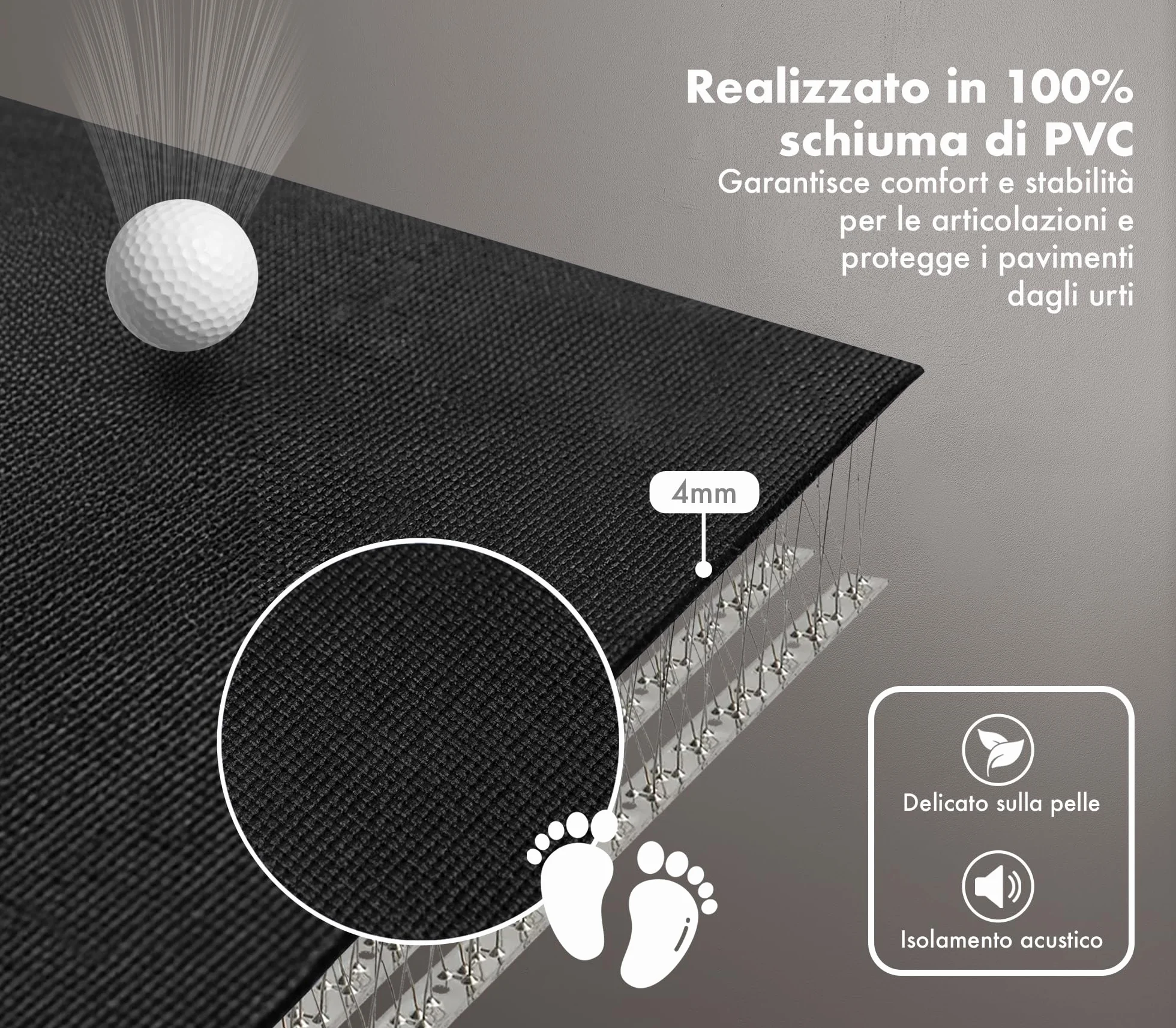 Tappetini YOGA Antiscivolo e Resistente: 120x180 cm + 180x200 cm, Spessore 4 mm - Tappeto Per Esercizi, Allenamento Casa Palestra Materassino Fitness Pilates - In Pvc Arrotolabile Facile Trasporto