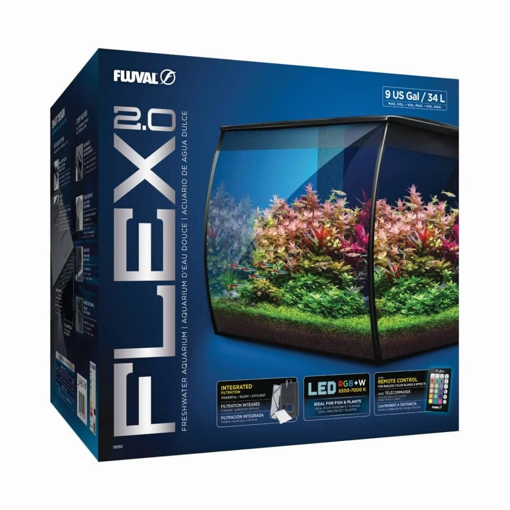 Fluval Flex 2.0 Aquarium Kit, Czarny 34 L