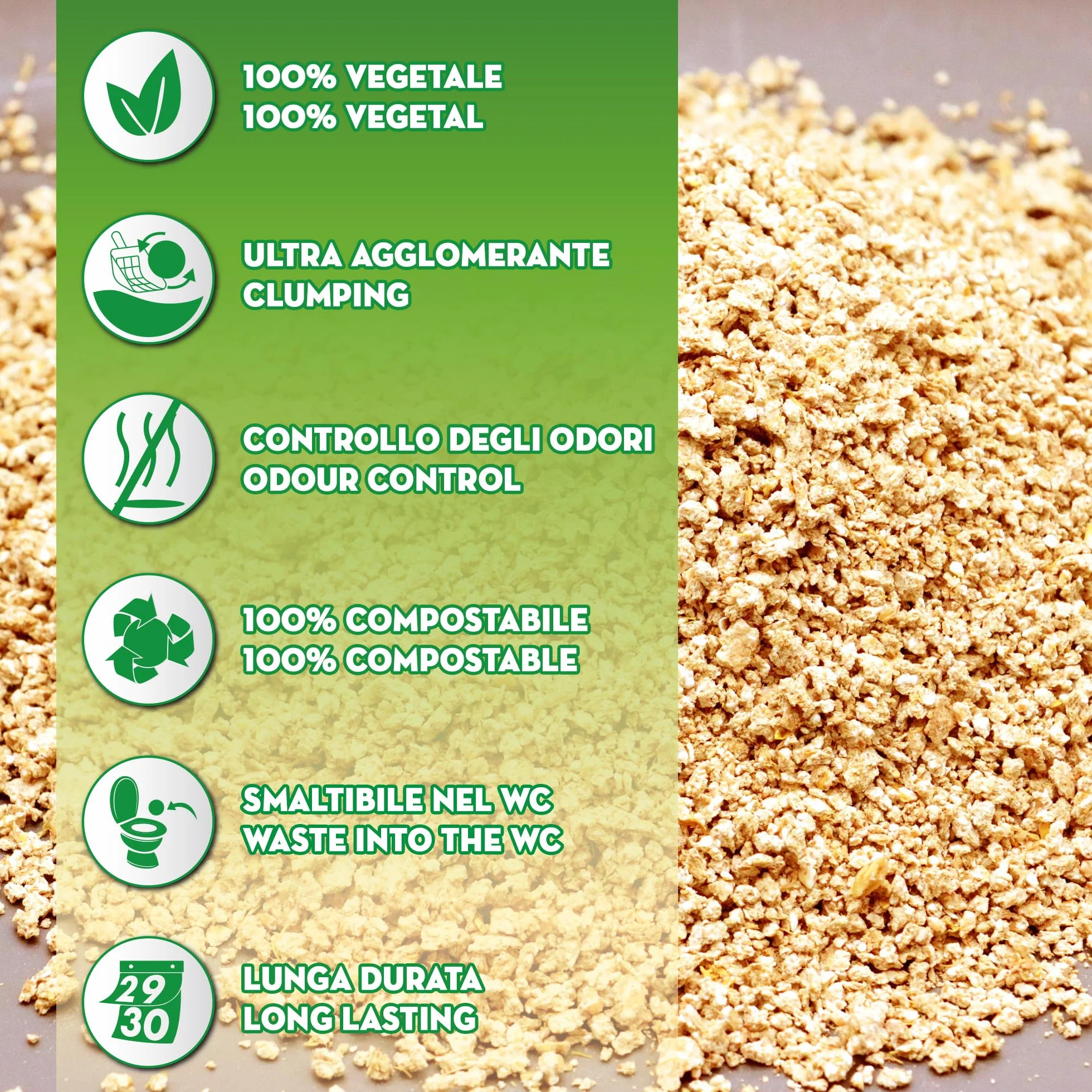 Croci Lettiera Eco Clean 10 L - Lettiera Gatti Agglomerante Biodegradabile 100% Vegetale Antiodore