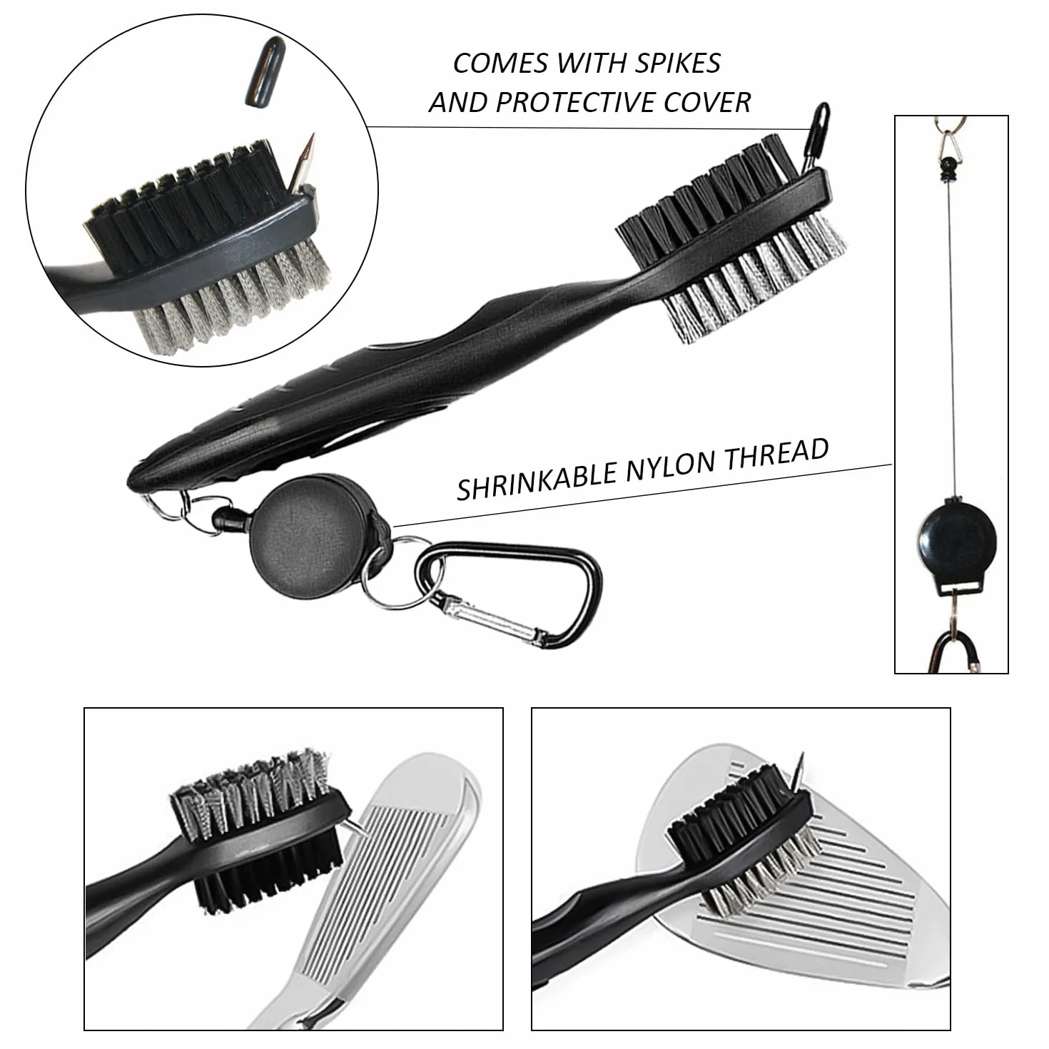 Set regalo accessori da golf: spazzola double face, asciugamano, 15 supporti