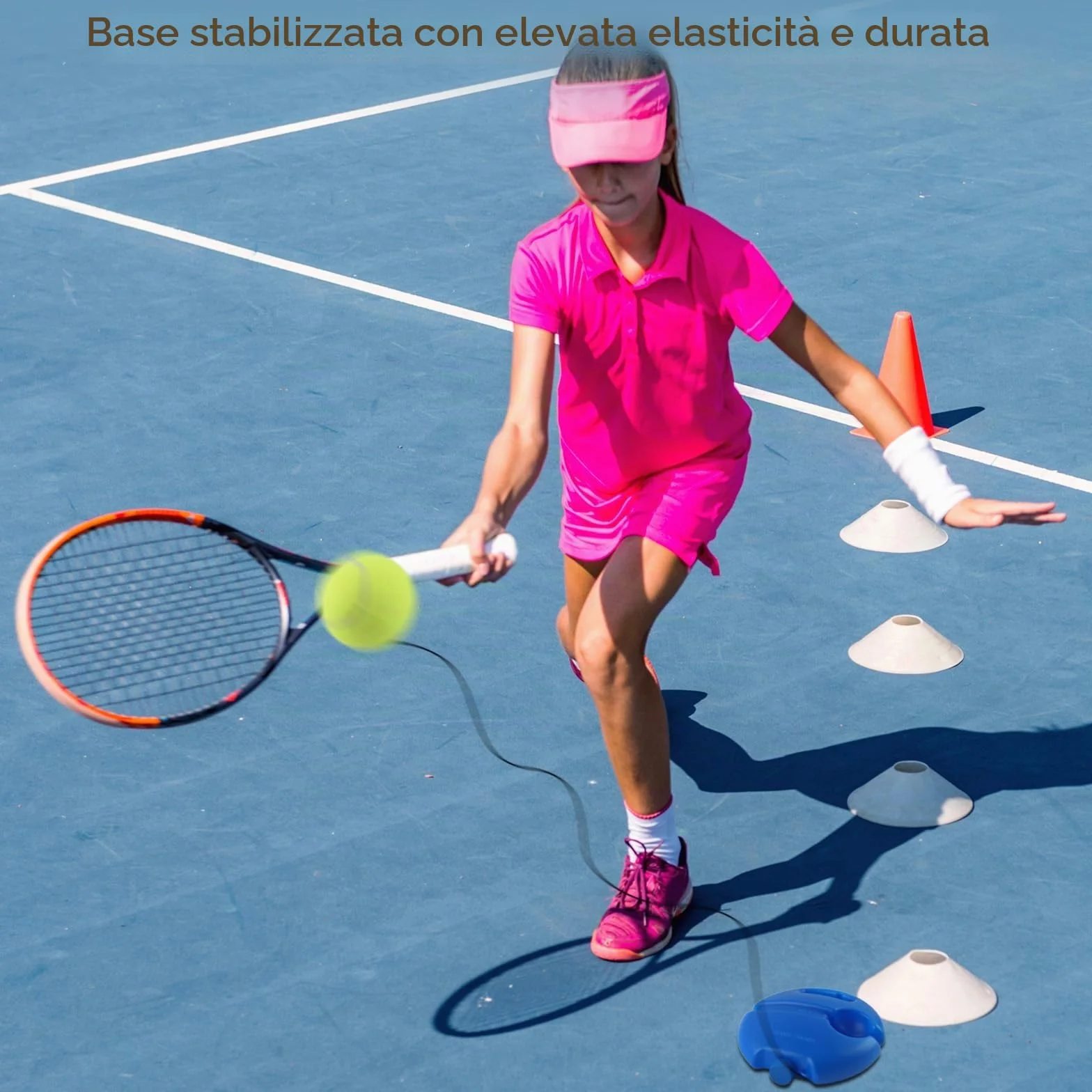 Tennis Trainer Set con 2 Palline da Tennis Rebound, Allenamento Autonomo per Adulti, Bambini e Principianti