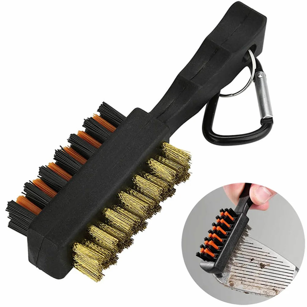 Double Side Golf Brass Nylon Club Head Cleaner Brush Cleaning Tool Kit