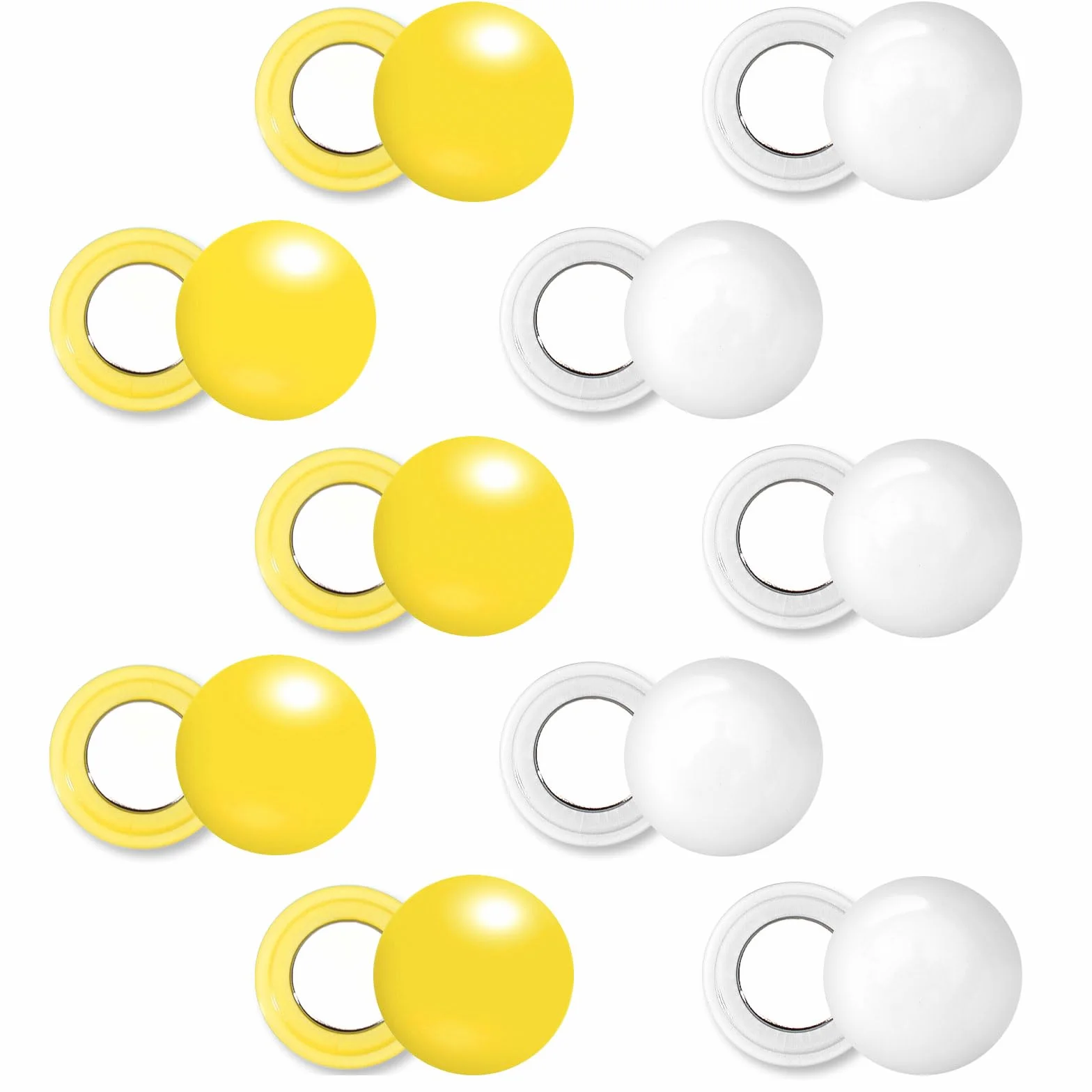 Tinoaly 10 Paia di Magneti per Pettorali da Corsa, Clip Magnetiche per Pettorali da Gara Clip per Pettorali da Maratona Fermagli per Pettorali per Corridori Corsa Ciclismo (Giallo, Bianco)