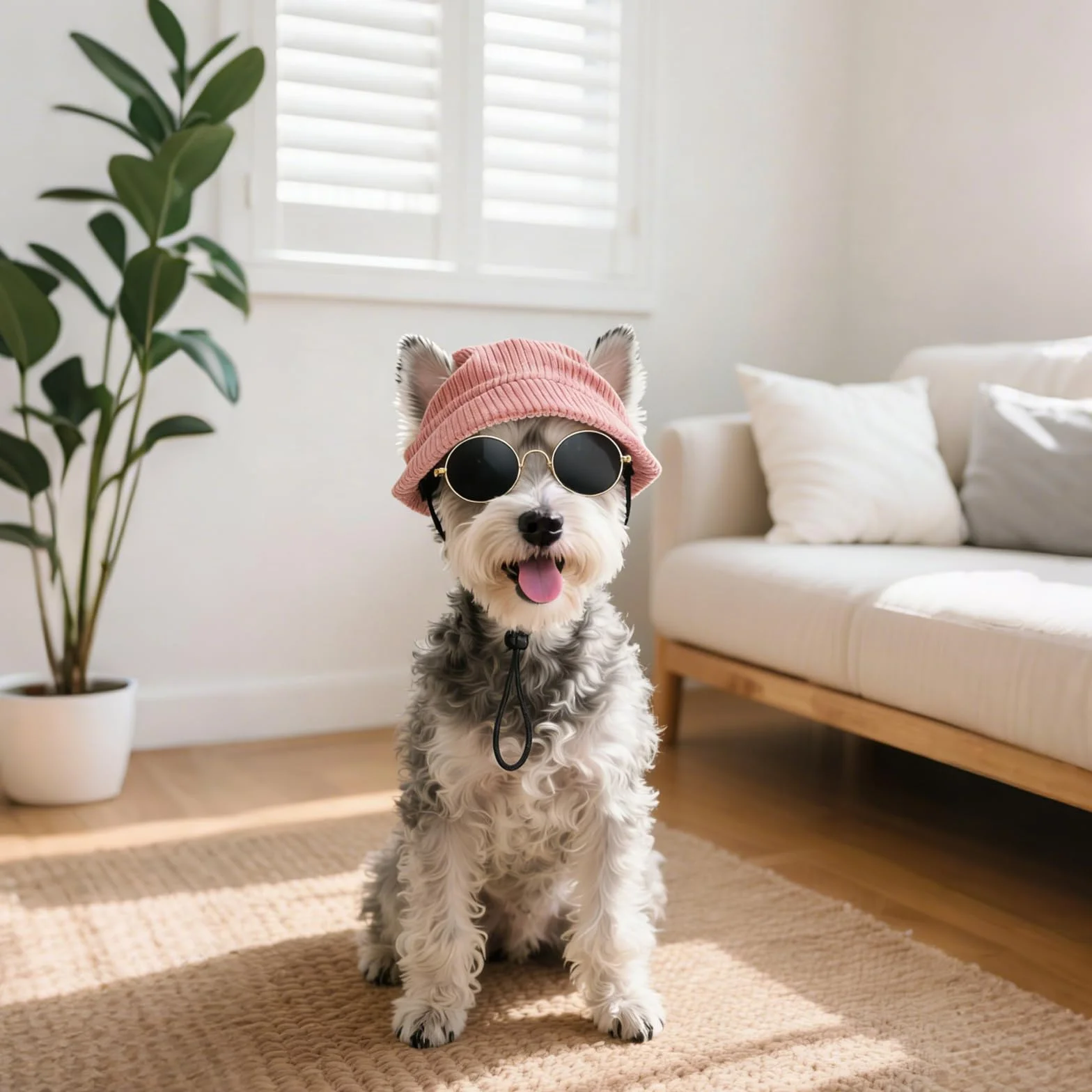 Berretto estivo con protezione solare per cani con occhiali per cani, cappello per cani, occhiali per cani di piccola taglia, costume per gatti, set di protezione UV per cuccioli e piccoli