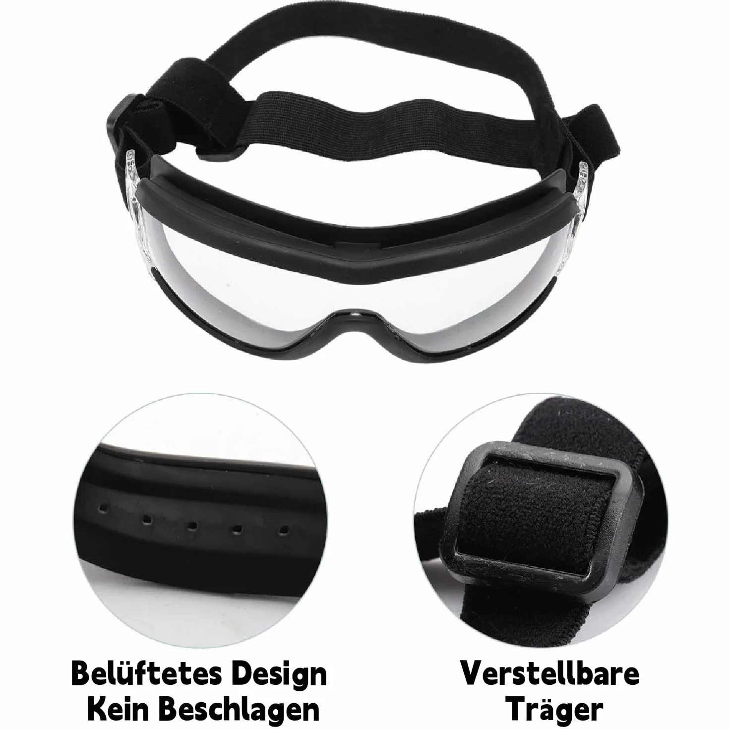 occhiali da sole per cani, occhiali protettivi per cani di taglia grande, occhiali da sole con protezione UV, occhiali da sole regolabili per cani, occhiali protettivi per cani di taglia