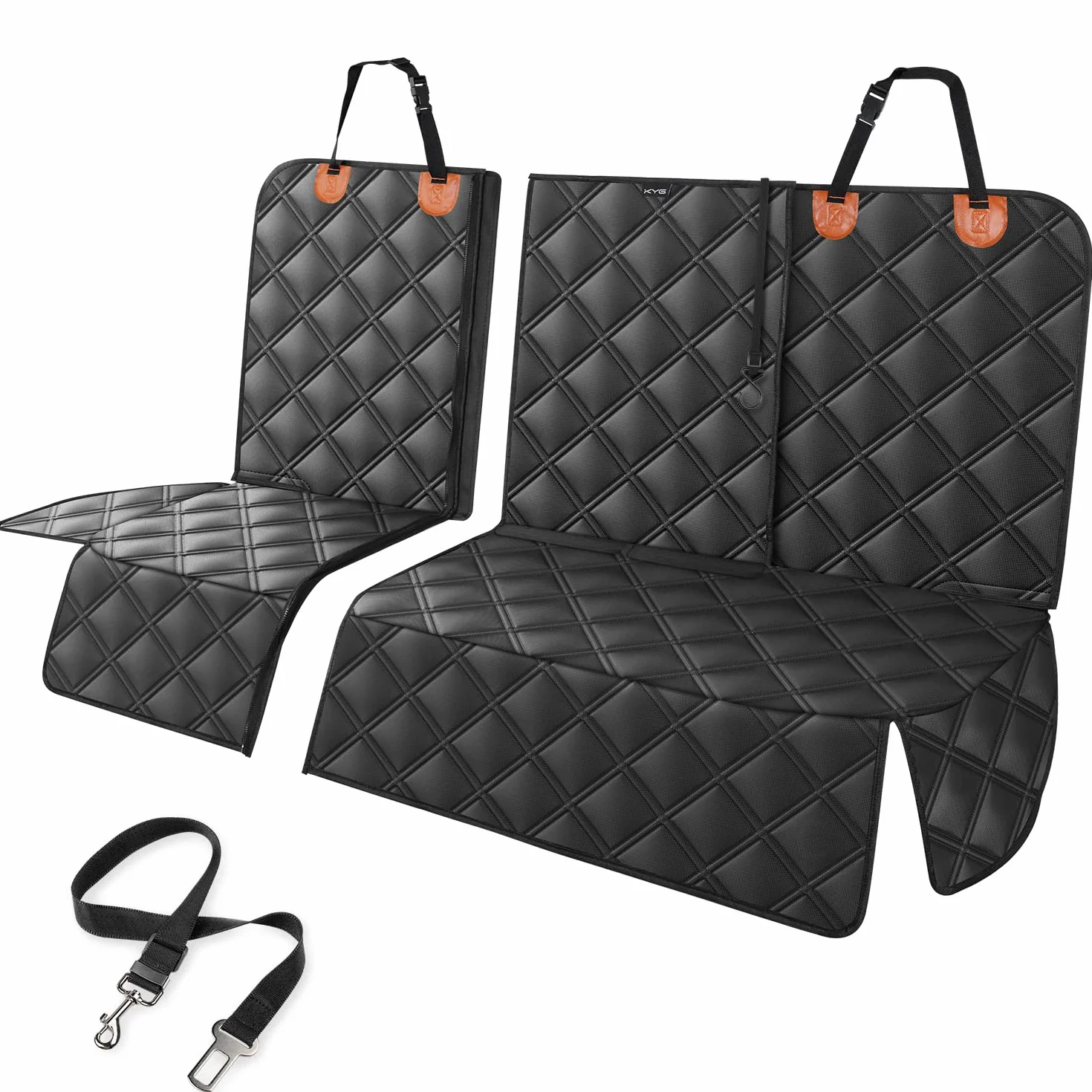 KYG Coprisedile Auto per Cani Staccabile Antiscivolo e Antigraffio Telo Auto per Cani Sedili Posteriori Copertura Coprisedile, per Auto, SUV, Camion, 135x58x45 cm