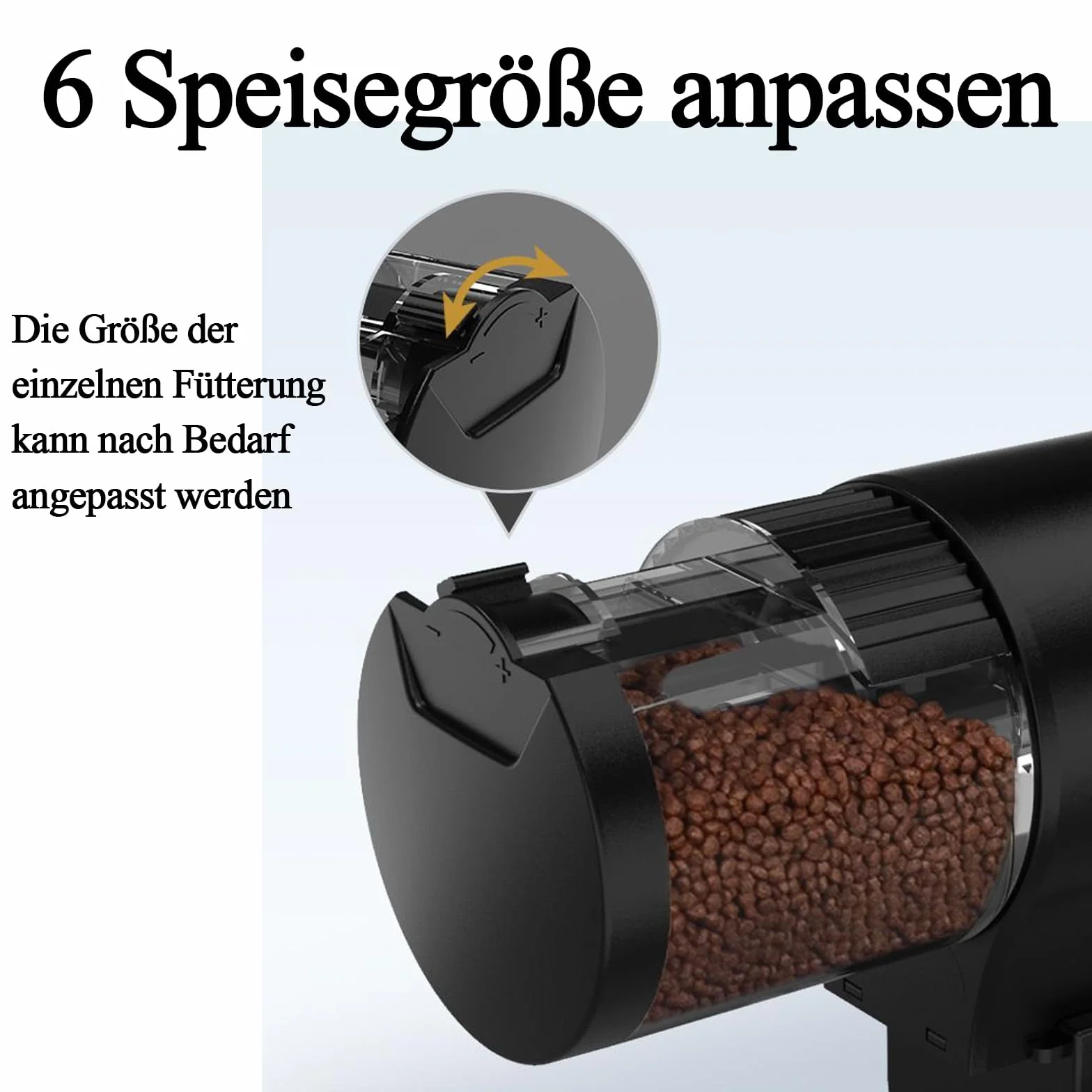 Distributore automatico per pesci GERUI: capacità di 100 ml, distributore di alimentazione per pesci resistente all'umidità per acquario, serbatoio per pesci