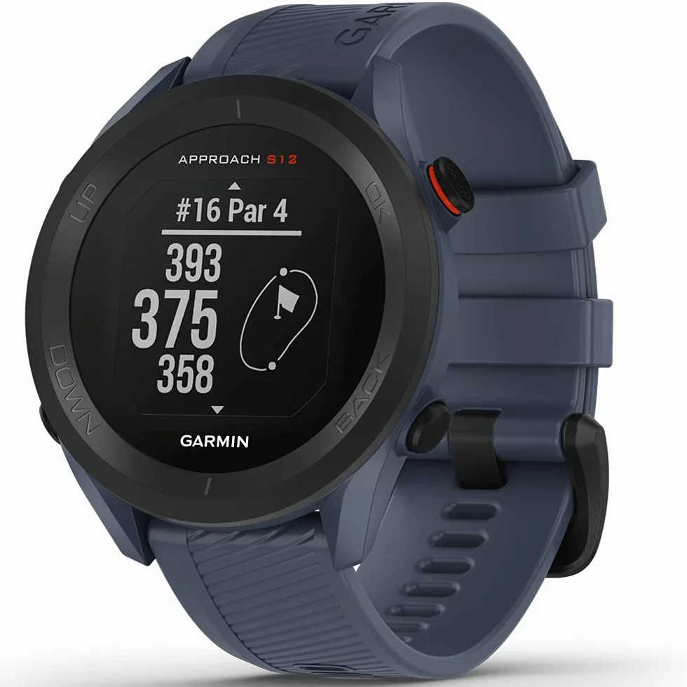 Garmin Approach S12, Orologio GPS per il golf, 42.000+ campi internazionali, Distanze ostacoli, Rilevamento statistiche, Autonomia fino a 10 settimane, Granite Blue