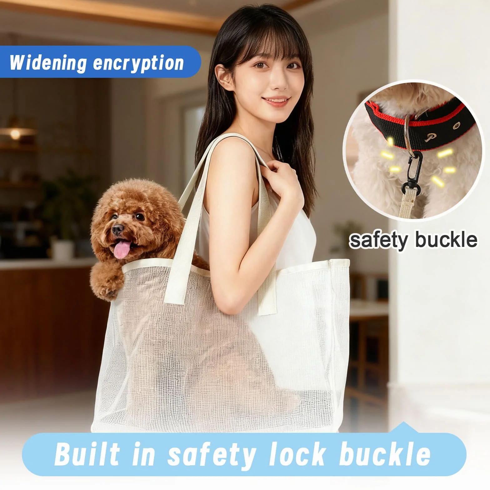 Borsa Trasporto Cani Piccola Taglia Zainetto Gatti Traspirante Beige