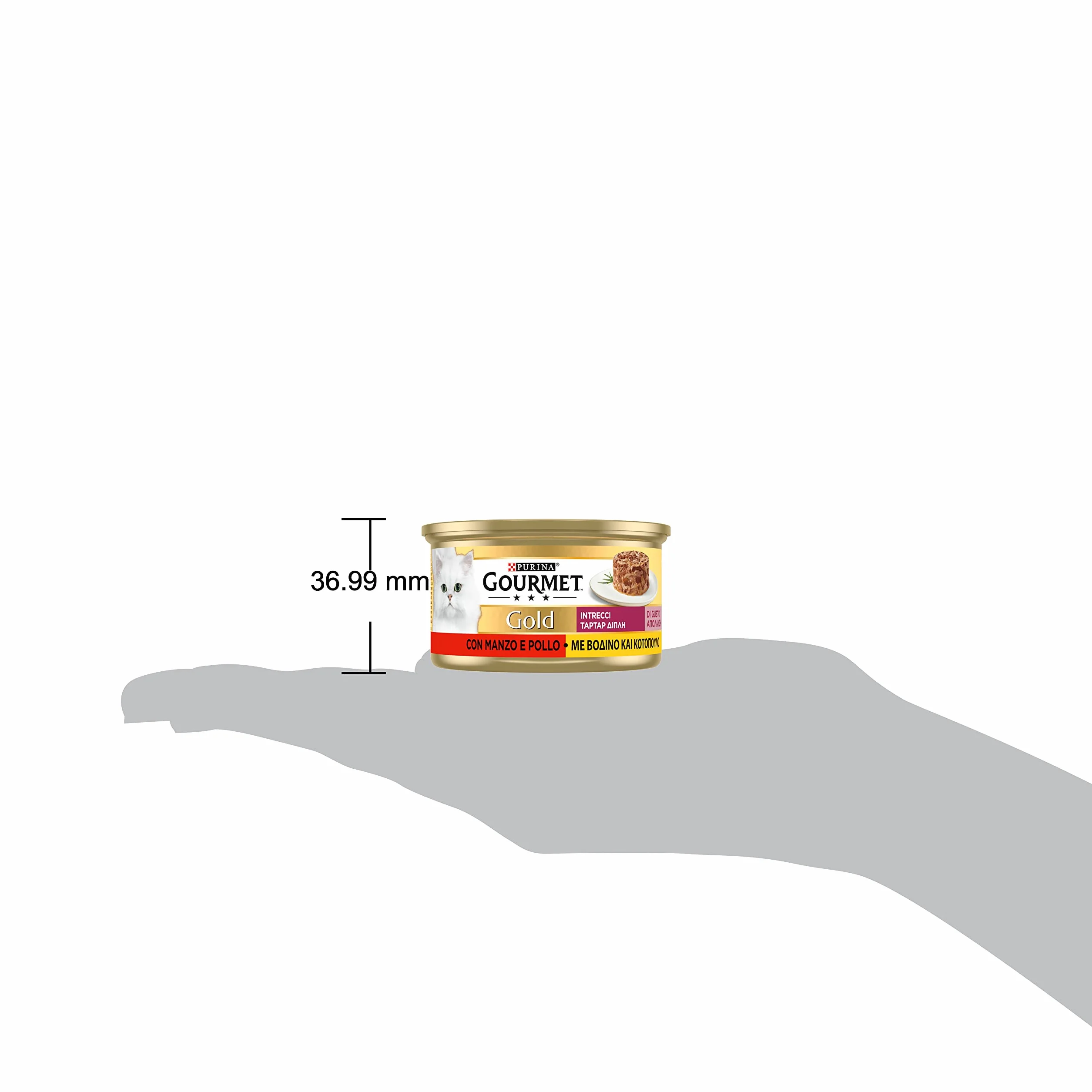 GOURMET Gold Intrecci - Cibo Umido per Gatti Adulti Bocconcini con Manzo e Pollo in Salsa - 24 Lattine da 85 g, Alimento Completo