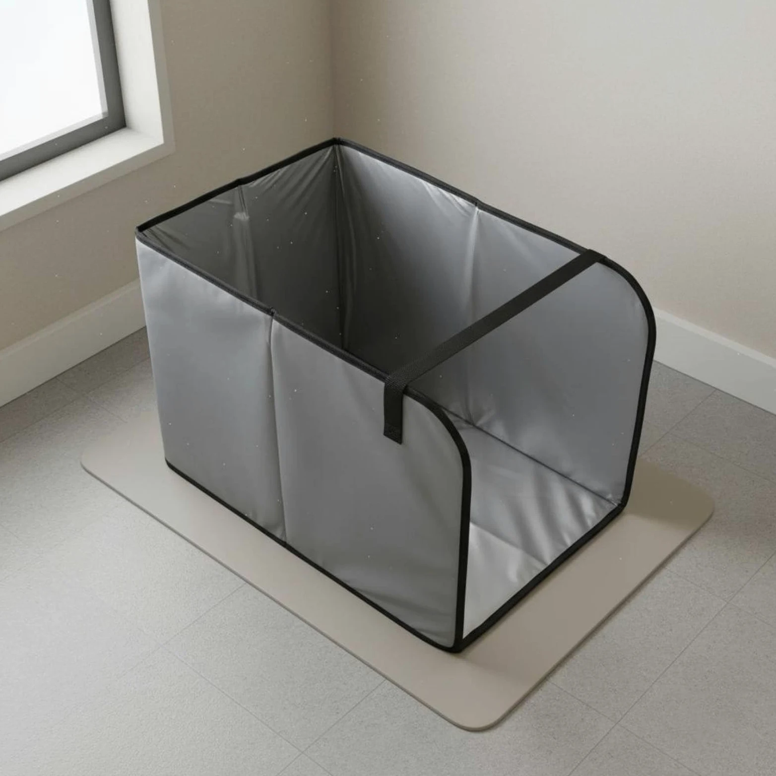 MagiDeal Tappetino Lettiera Gatto Schermo Vassoio Anti Dispersione Barriera PVC Impermeabile Pieghevole Trasportabile Adatto per Casa Ordinata Angolo Lettiera Gestione Quotidiana