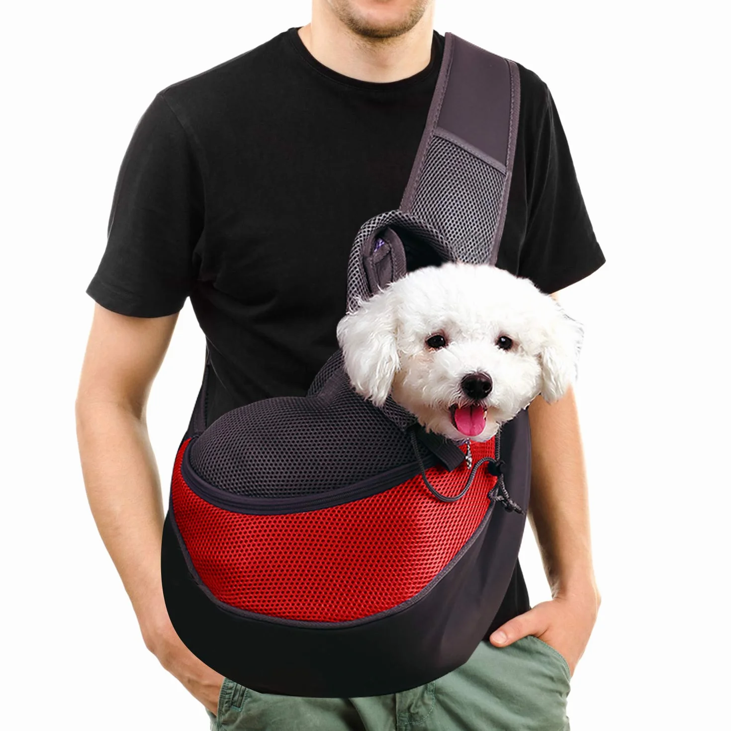 Borsa da Viaggio per Cani Trasportino Contenitori da Passeggio, Tote Spalla Borsa Zaino per Piccola Animale Domestico Gatto Cucciolo Elemento Portante Maglia per Esterno, Metropolitana 2.5kg/5.5LB