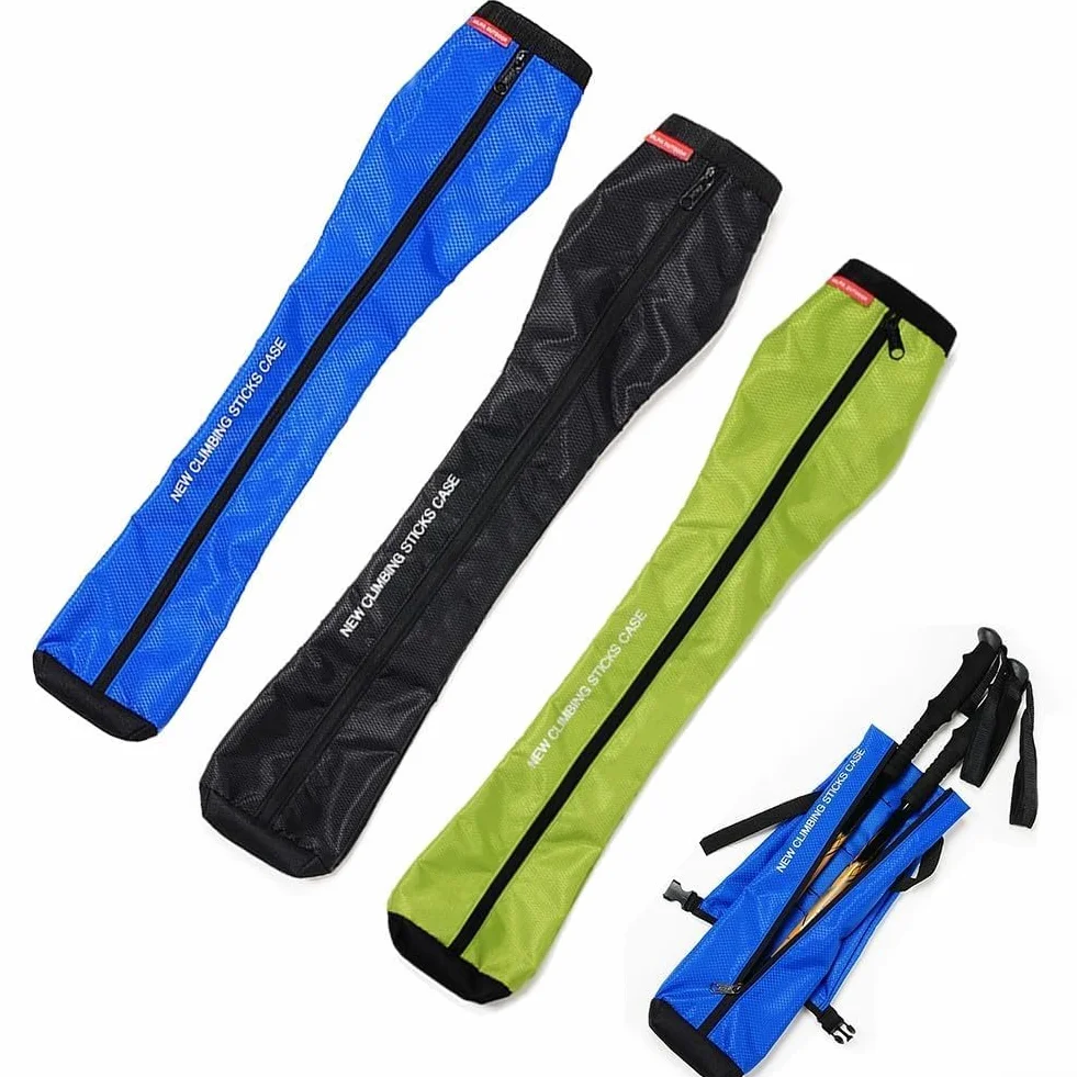 Custodia impermeabile trekking per bastoncini da portatile, custodia di ricambio per bastoni da trekking e passeggiate, 76 cm (verde)