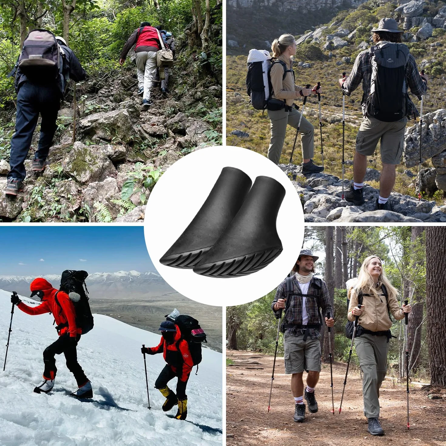 Gommini per Bastoncini Nordic Walking Universale Accessori Trekking Tappi Multiuso