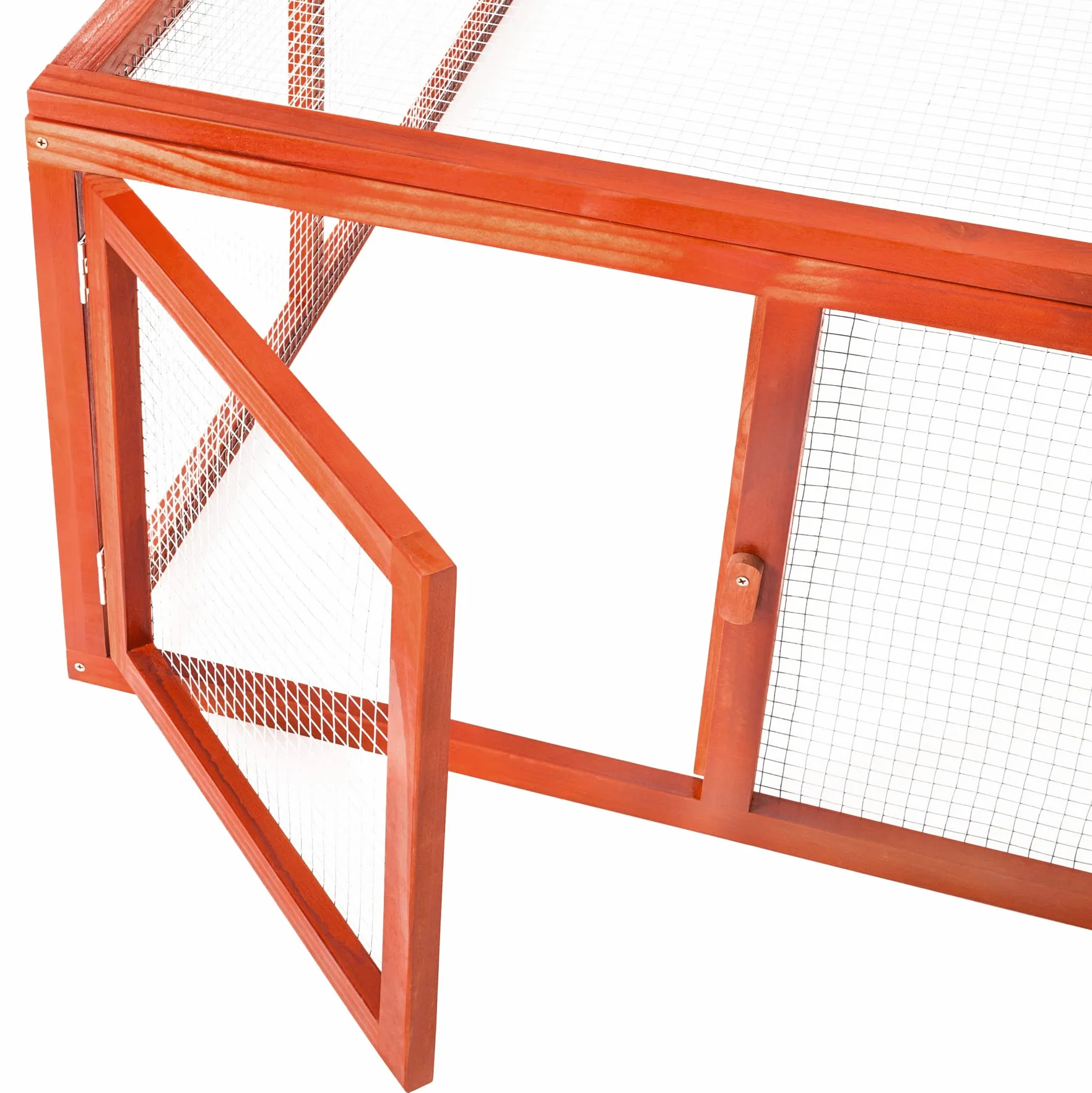 tectake® Conigliera da Esterno, 4 Porte, con Facile Accesso, Utilizzabile a Se Stante, Recinto Per Conigli, Gabbia Esterno, Casetta, Recinto Piccoli Animali - Marrone