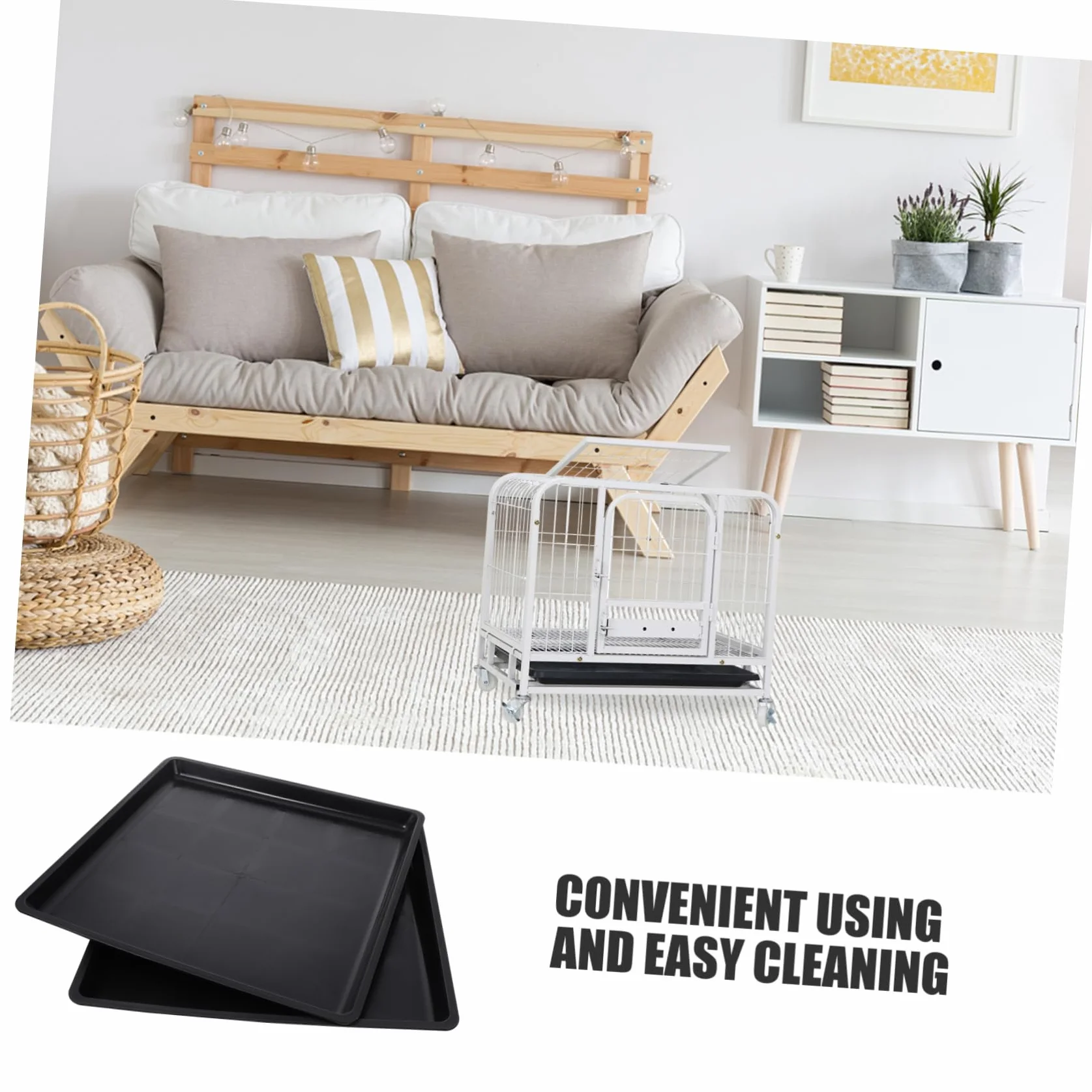 SUPVOX 2 Pezzi Vaschetta per Cassetta Igienica per Animali in Plastica Nero 38x38x2,5cm Antiruggine