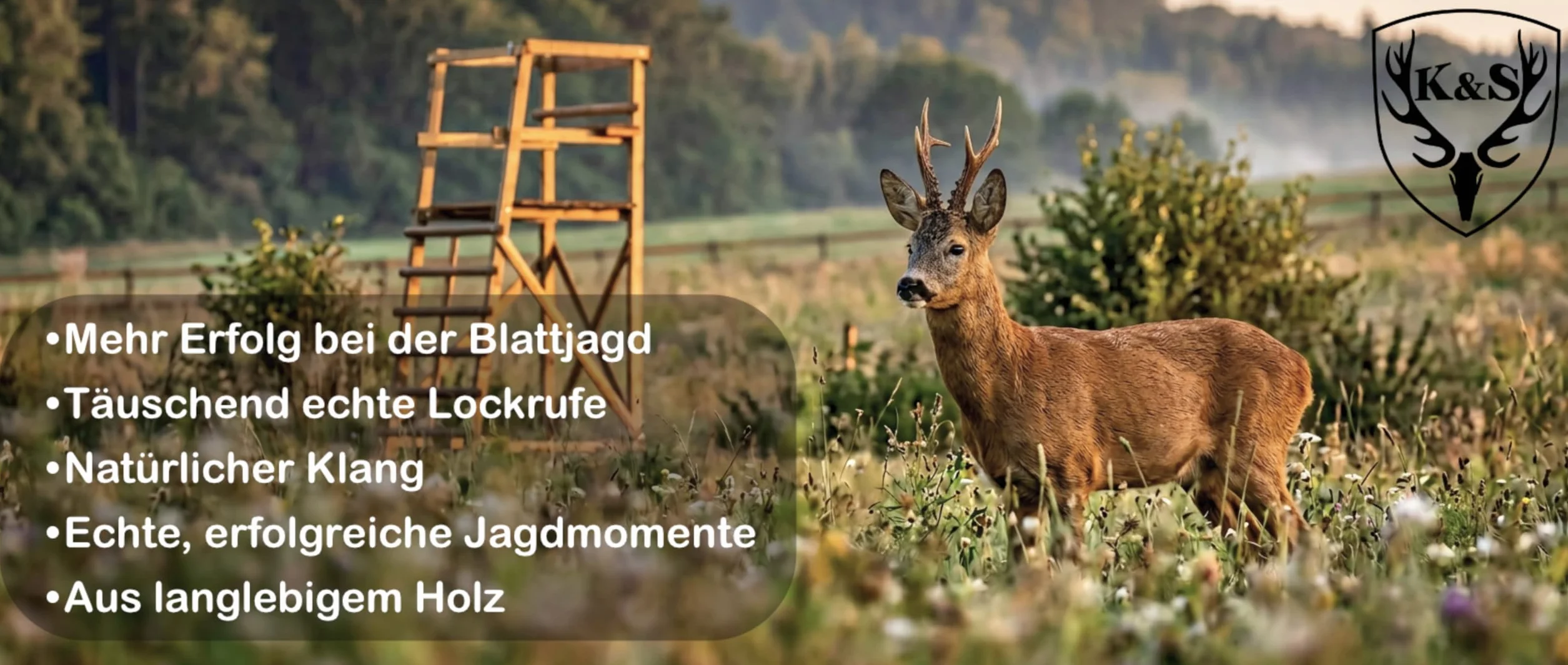 K & S Rehblatter Kitzfiep REH-Fiep-Blatter Wildlocker aus Weichselholz Blattjagd