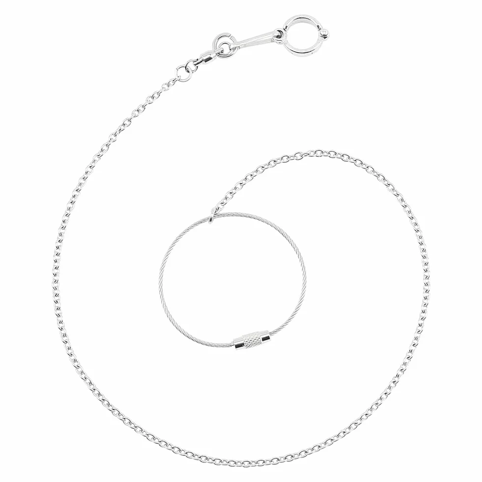 AHANDMAKER Catenina per Pappagalli per Uccelli da Compagnia, Catena in Acciaio Inox con Piedistallo per Uccelli con Anello, Accessori per Anelli Pappagallo Caviglia (Modello 12, 11.5 millimetro)