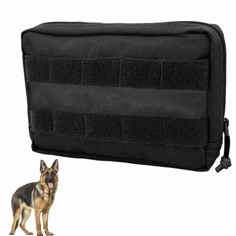 Borsa da Sella per Cani, Zaino Tattico per Imbracatura per Cane in Nylon 1000D, Molle Zaini per Trasporto Cani con Scomparti, per Guinzagli, Collari, Ciotole, Sacchetti per Escrementi e Chiavi