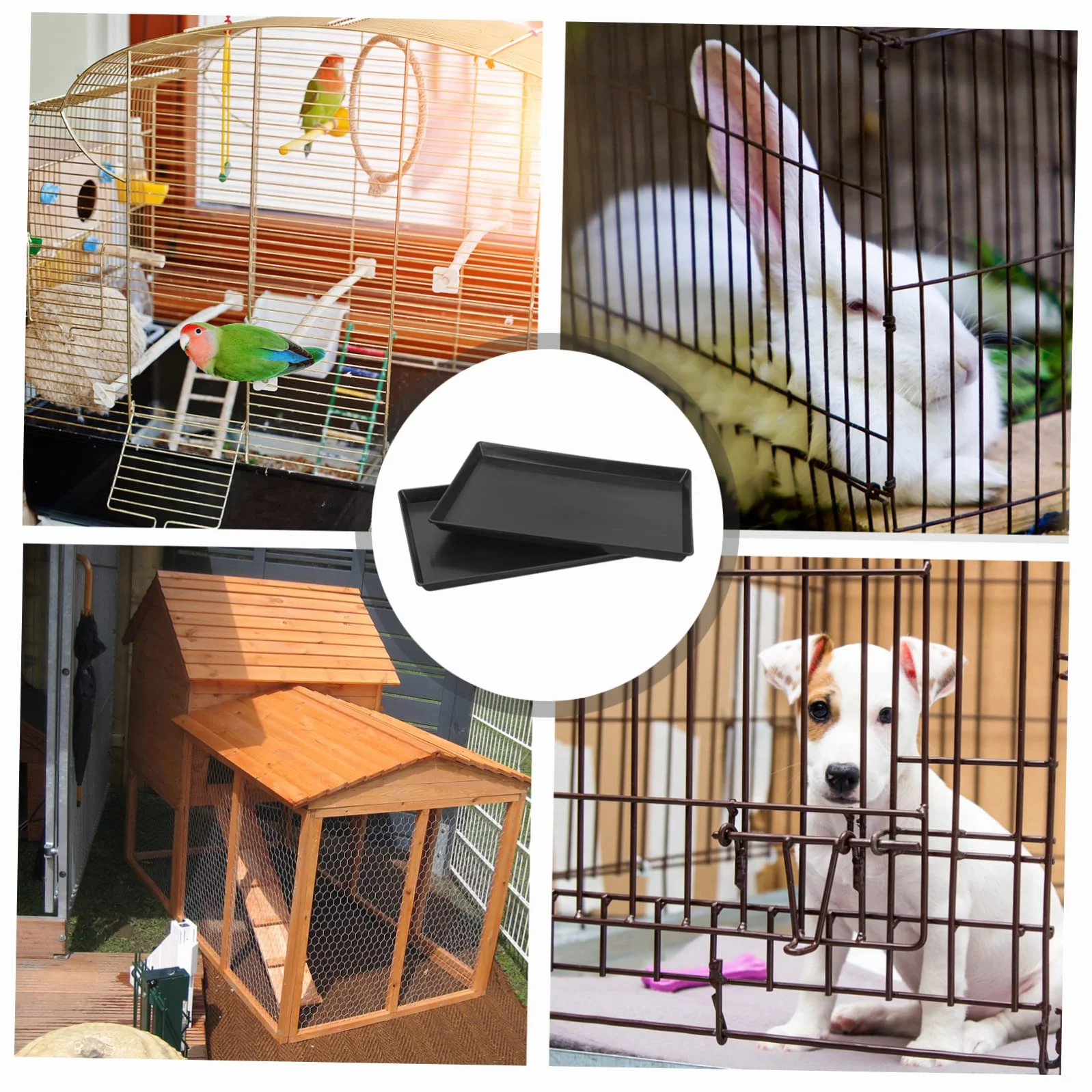 Vassoio per Gabbia Cani Piccola Taglia 2 Pezzi Sostituzione 16.93x12.99x0.98in Resistente Odori Facile Pulire