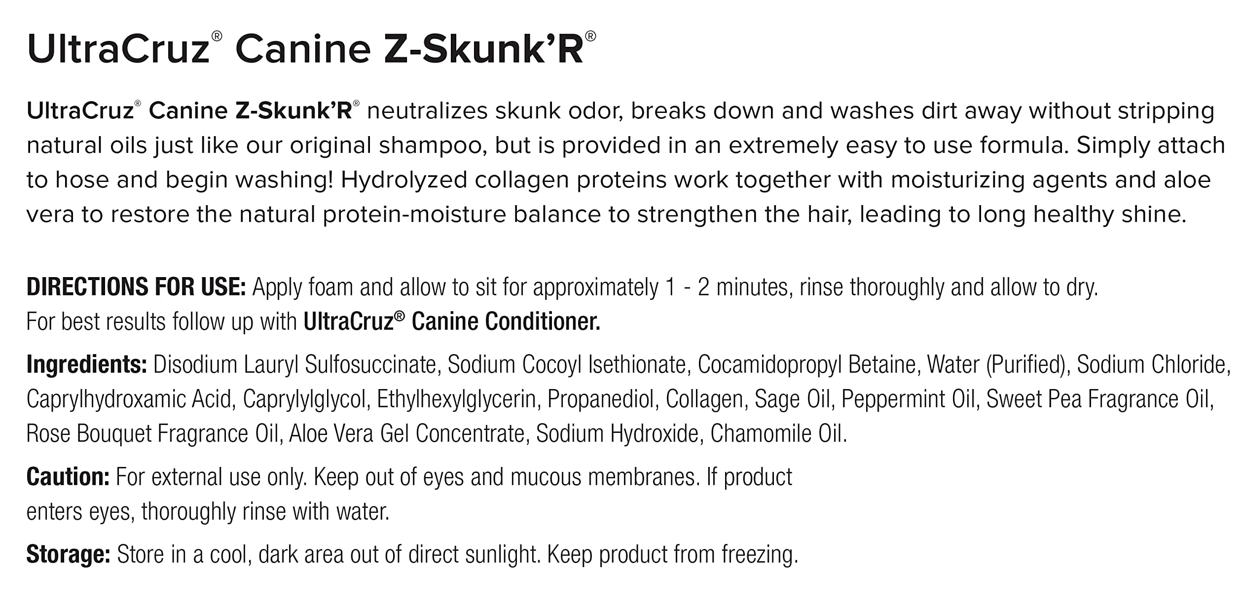 UltraCruz Shampoo per Cani Z-Skunk'R per Cani, 0,9 l con Applicatore da Viaggio