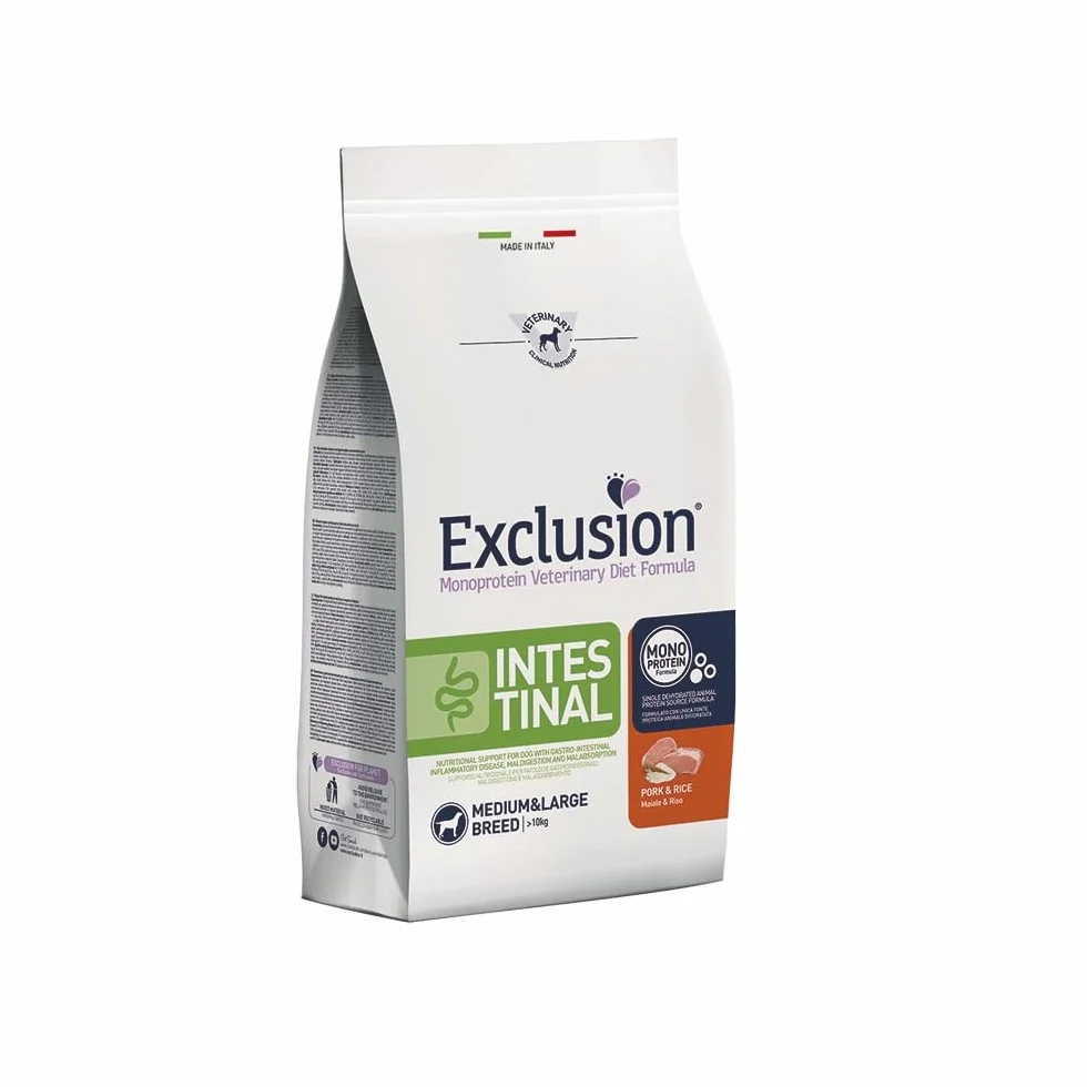 Exclusion Diet Exclusion Intestinal Medium/Large con maiale e riso per cani, 12