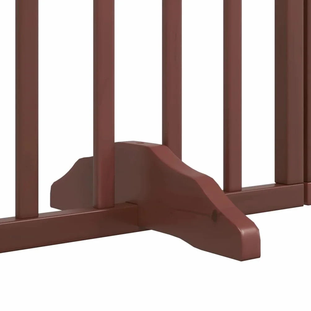 vidaXL Cancelletto per cani pieghevole 4 pannelli 320 cm legno di pioppo marrone