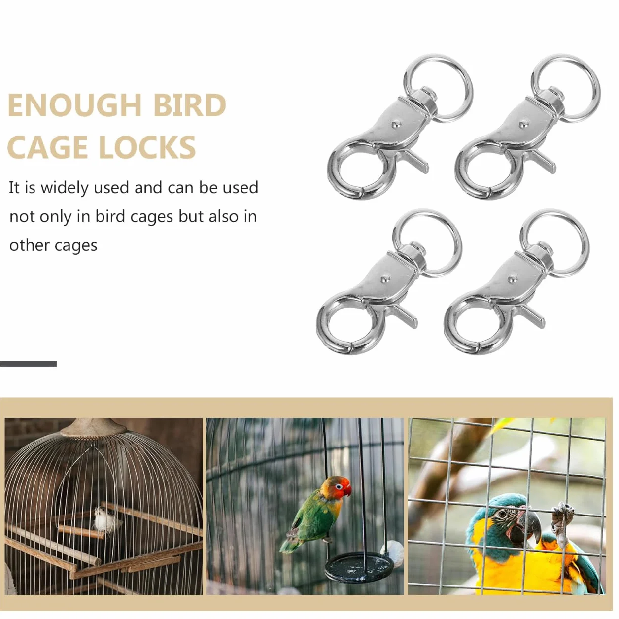 Beavorty 5 Pezzi Blocco Gabbia per Uccelli serrature per Porta di Gabbia di Coniglio Accessori per Uccelli per Gabbie chiusure di Aragosta Gancio Piccolo Lucchetto per Gabbia per Uccelli Pappagallo