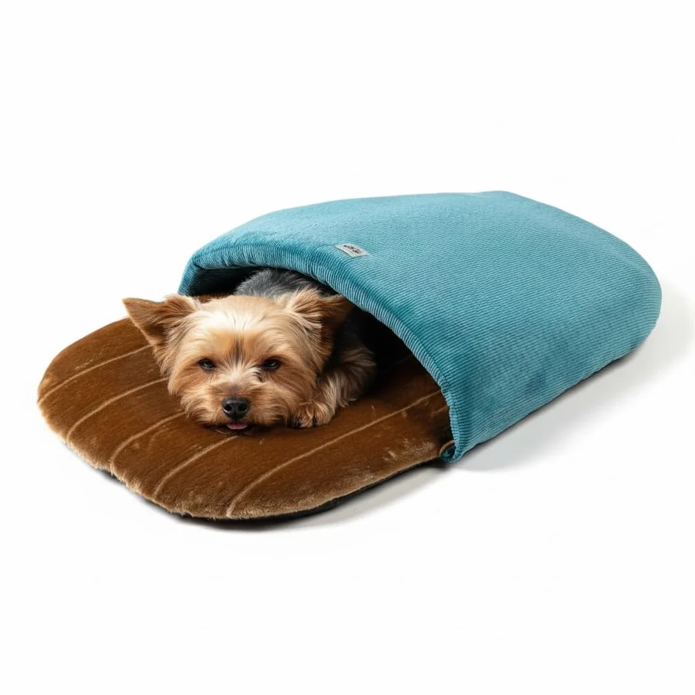 Cuccia a Tana per Cani Piccoli e Gatti – Effetto Rifugio Morbido e Avvolgente – Letto a Forma di Ciabatta – Lavabile in lavatrice– Made in Italy – Tessuti Riciclati